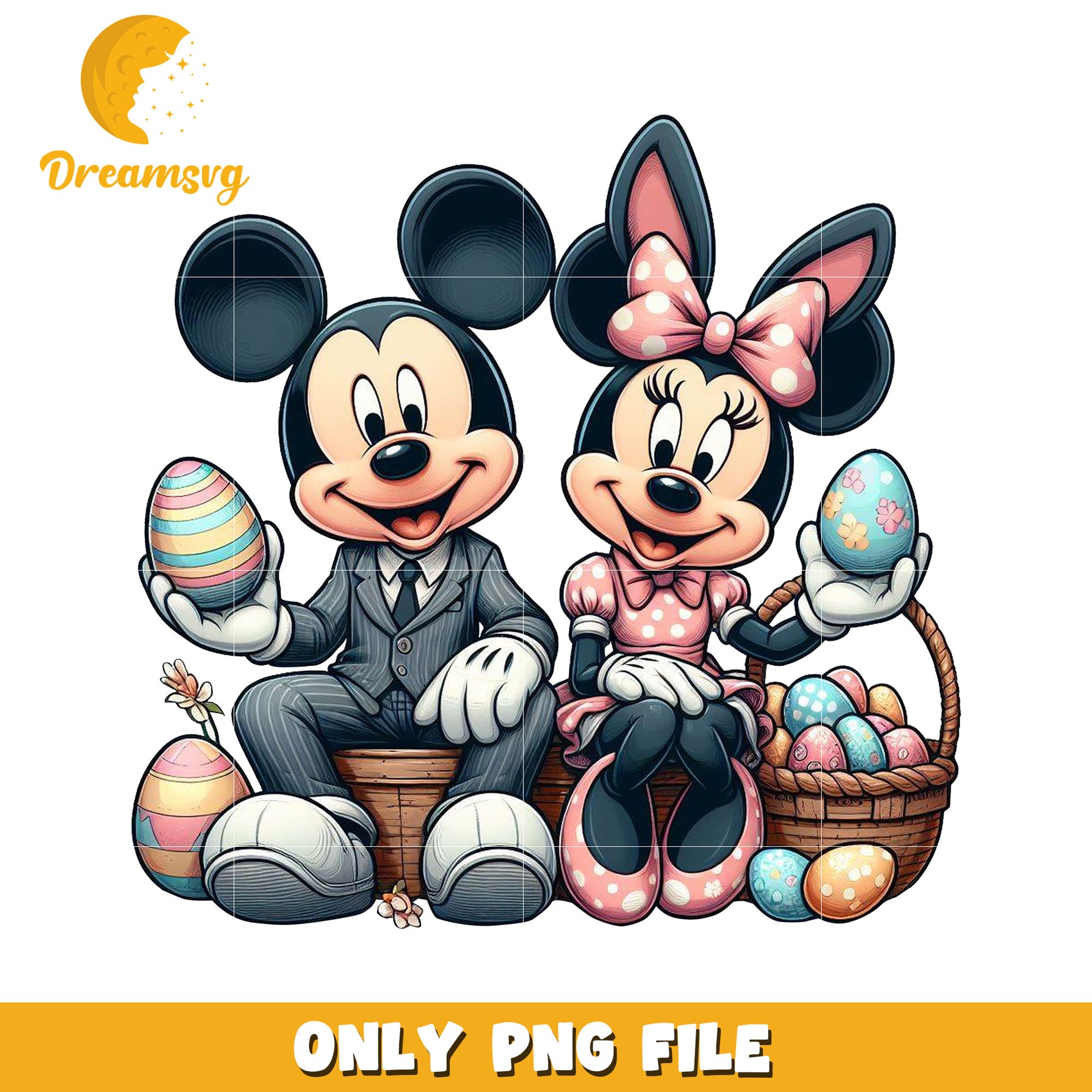 Mickey Minnie Easter PNG Image