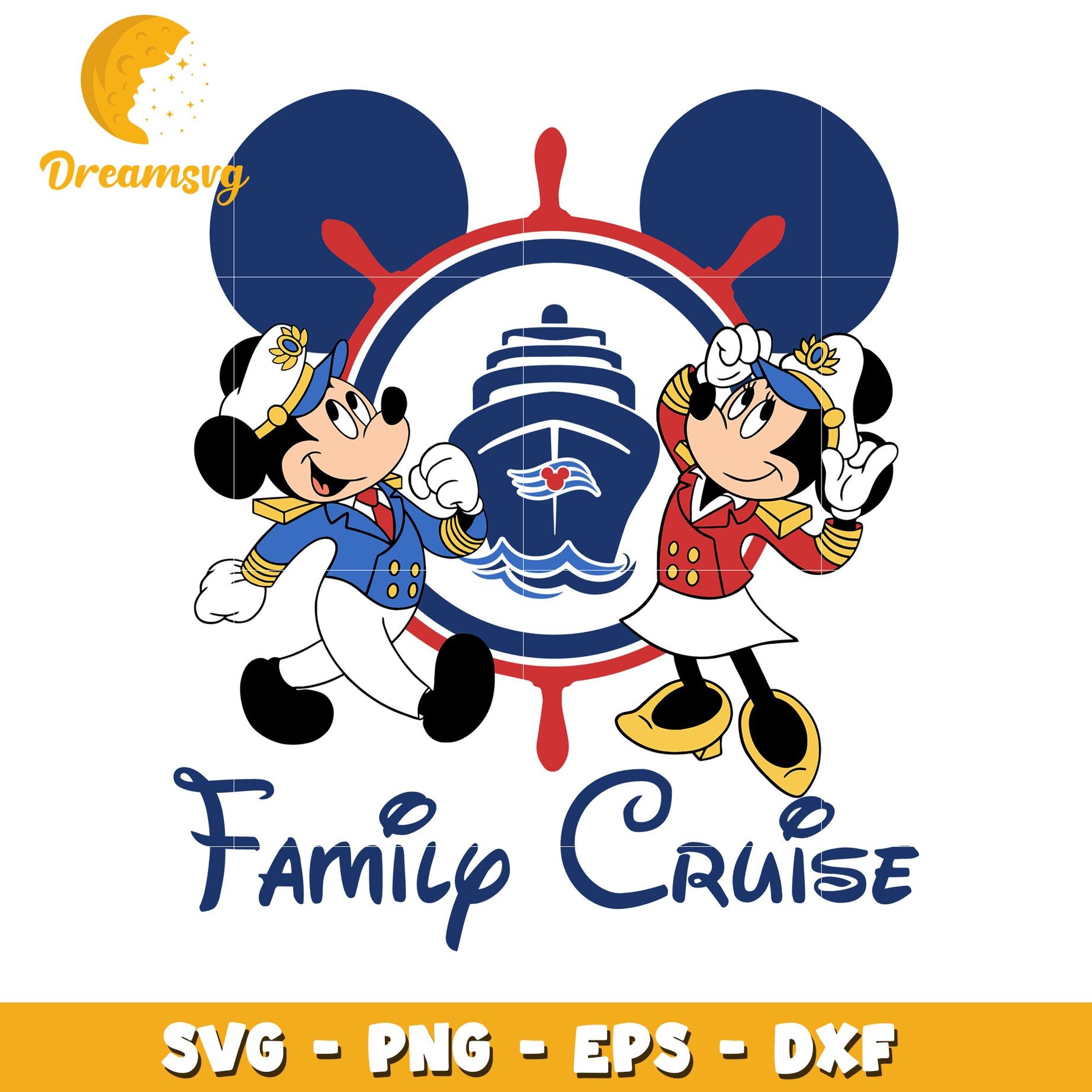 Mickey Minnie Family Cruise SVG PNG EPS DXF