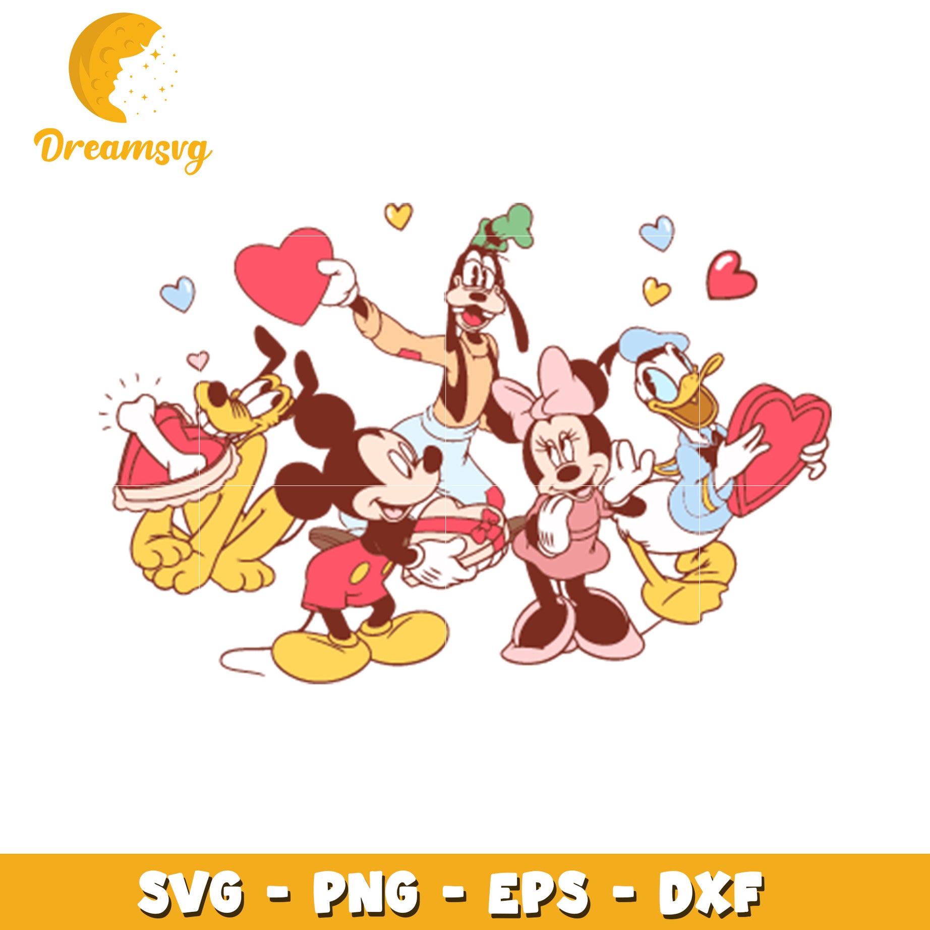 Mickey Minnie Goofy Donald SVG PNG EPS DXF