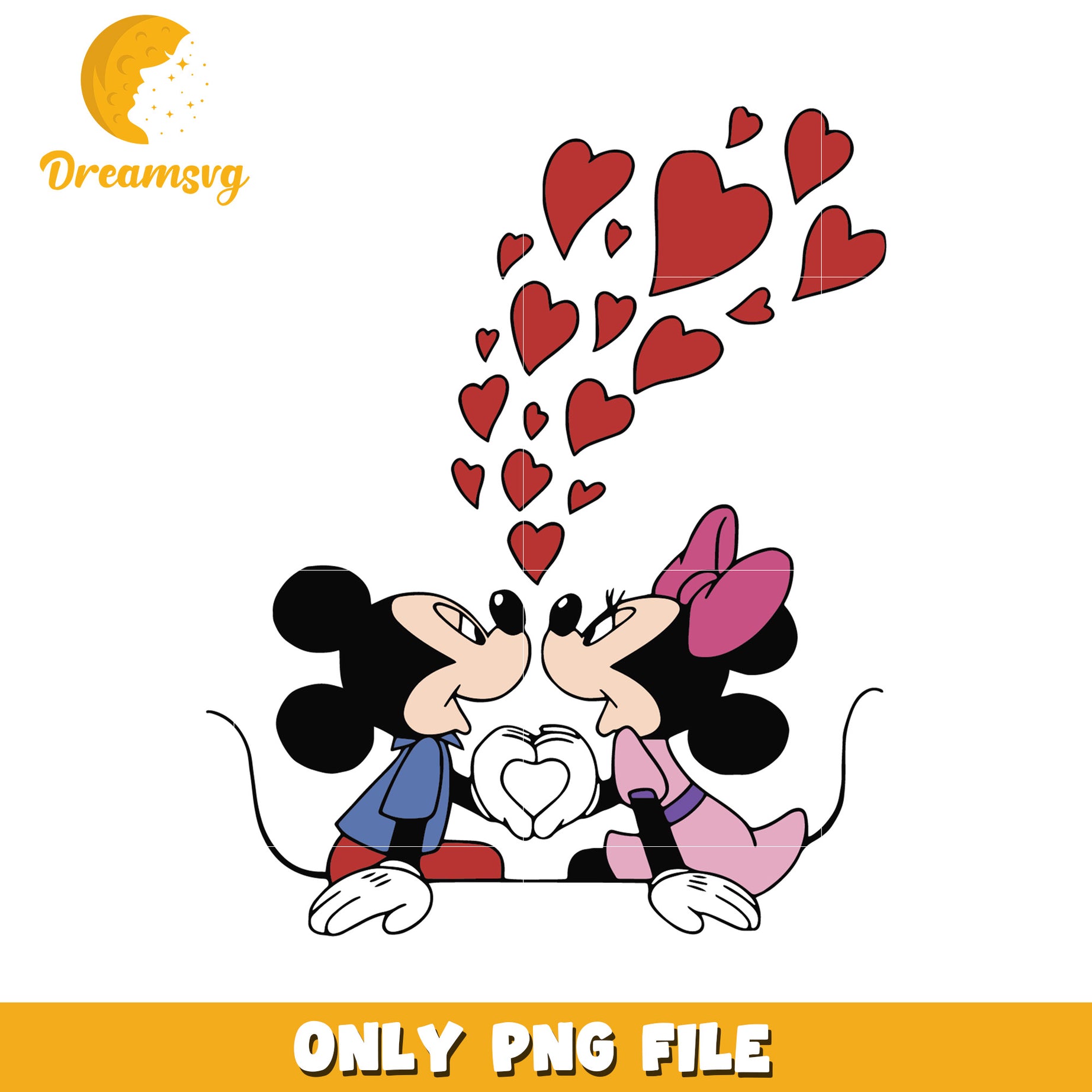 Mickey Minnie Kiss PNG Valentine's Day