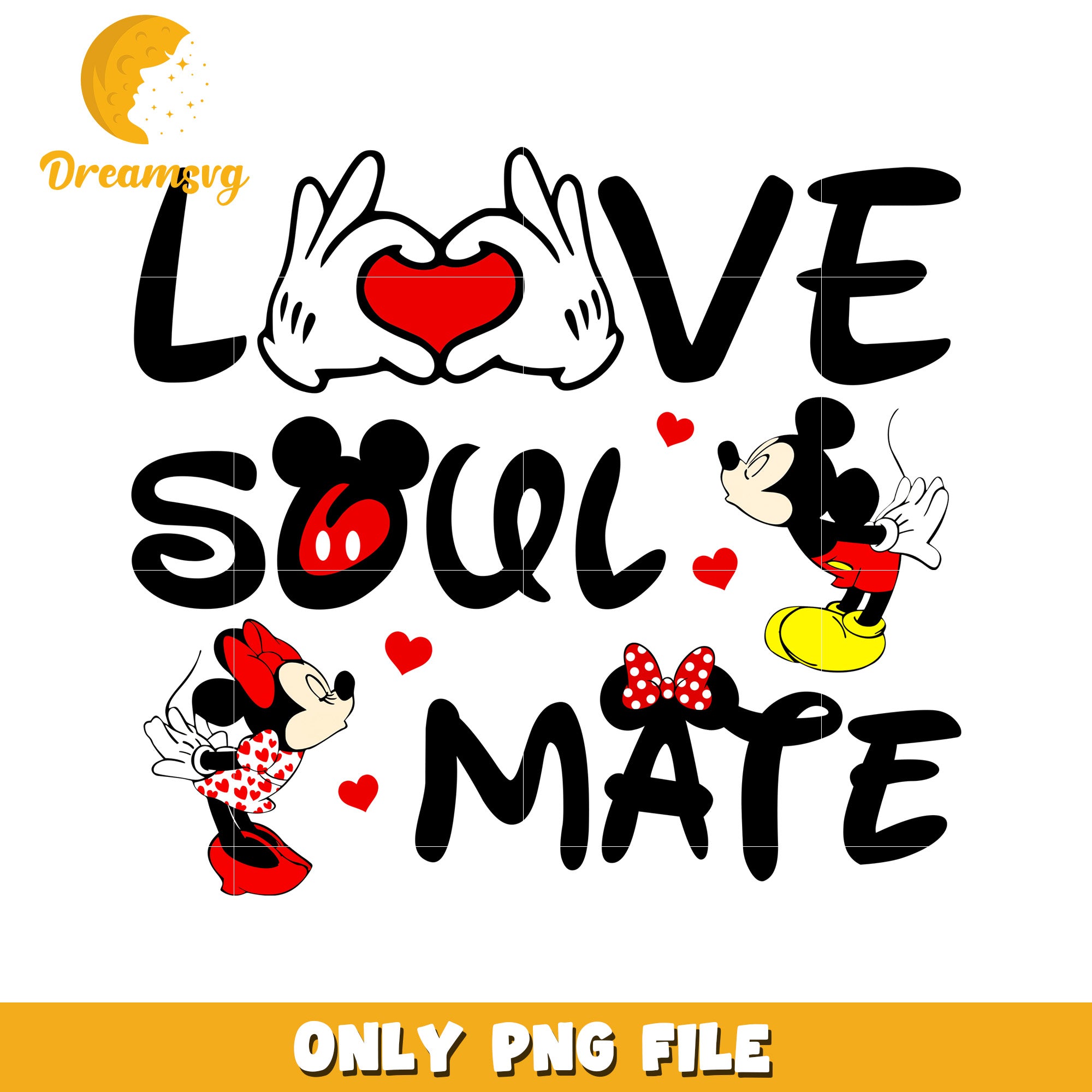 Mickey Minnie Love Soulmate PNG