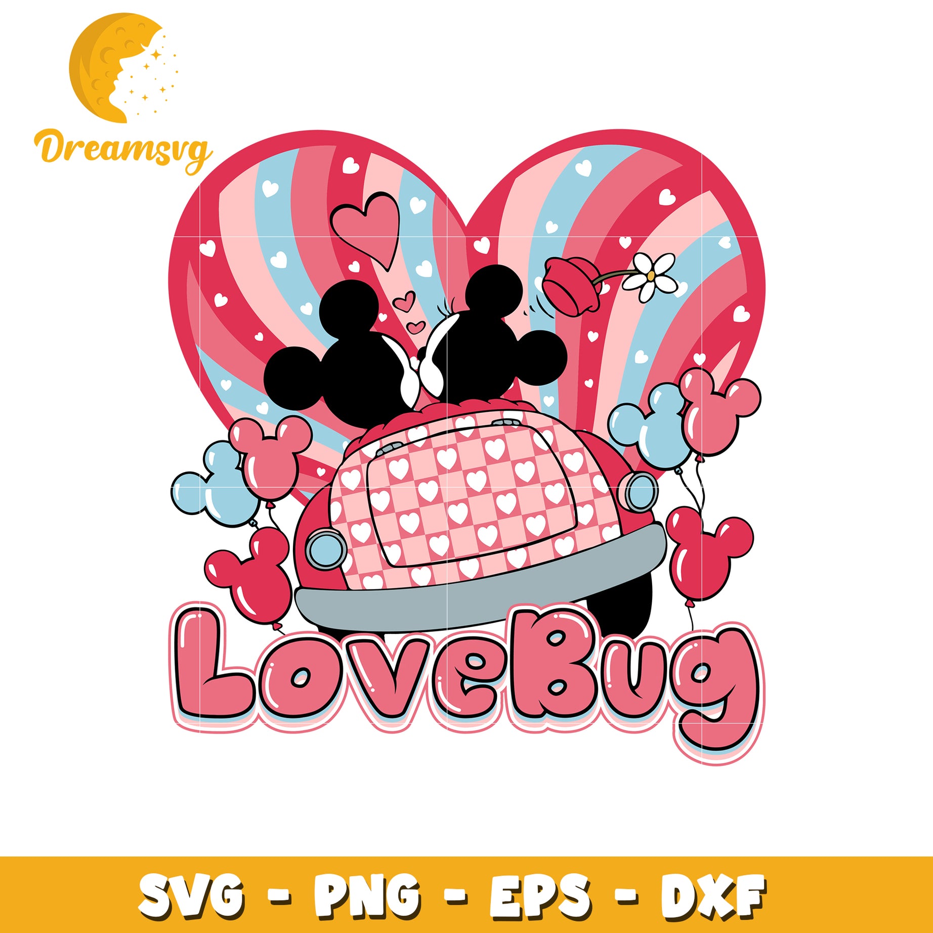 Mickey Minnie Lovebug SVG Valentine PNG EPS DXF