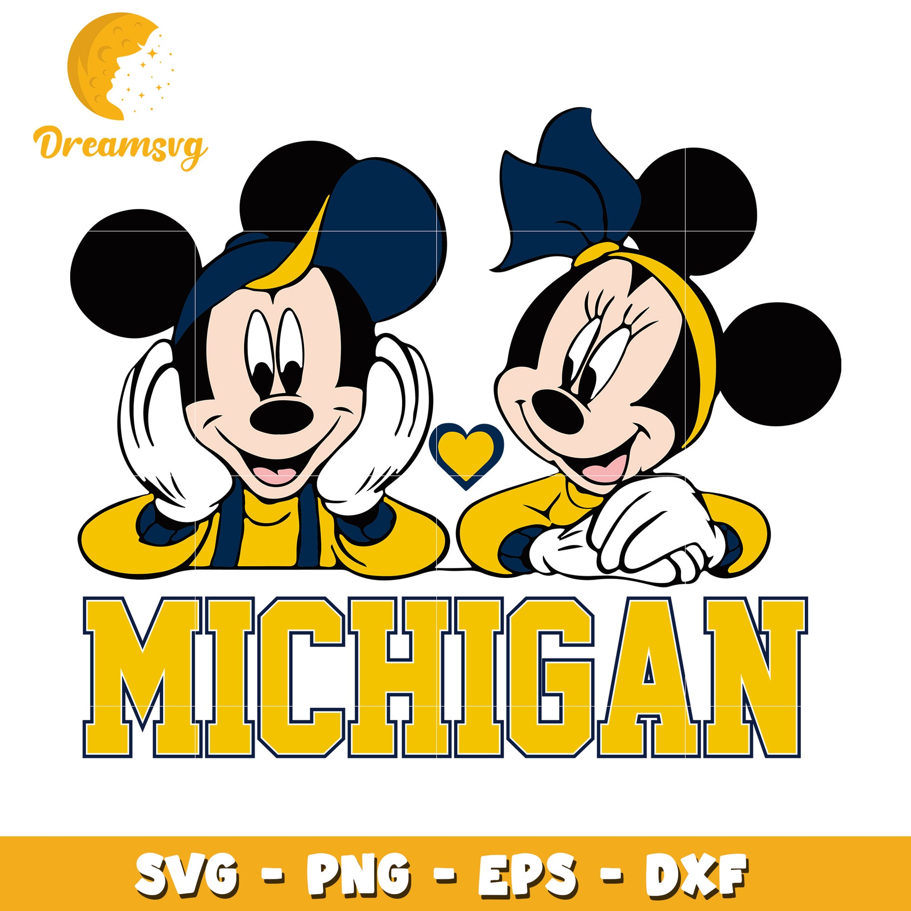 Mickey Minnie Michigan SVG PNG EPS DXF