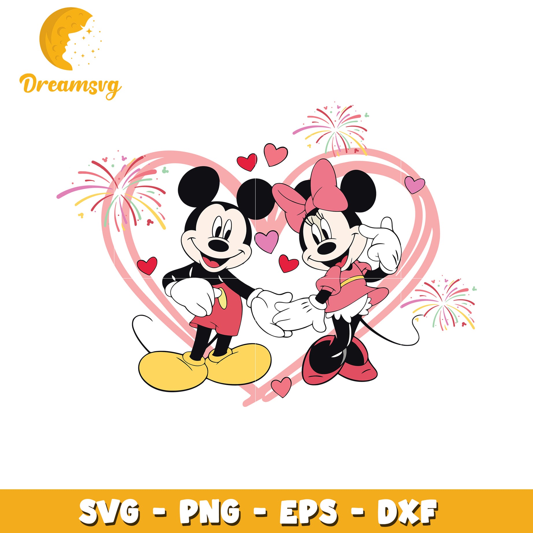 Mickey Minnie Mouse Love SVG PNG EPS DXF