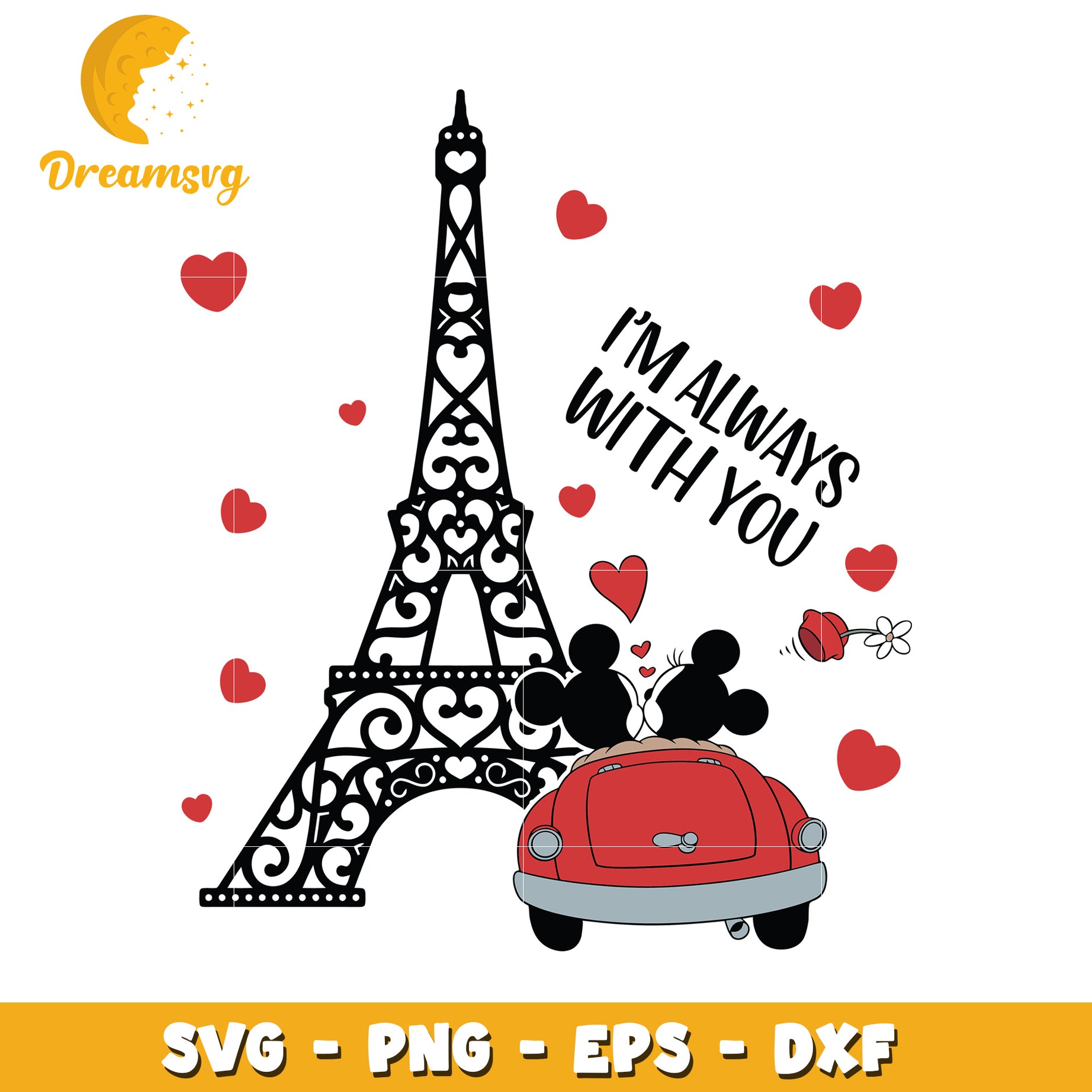 Mickey Minnie Paris SVG Cut File