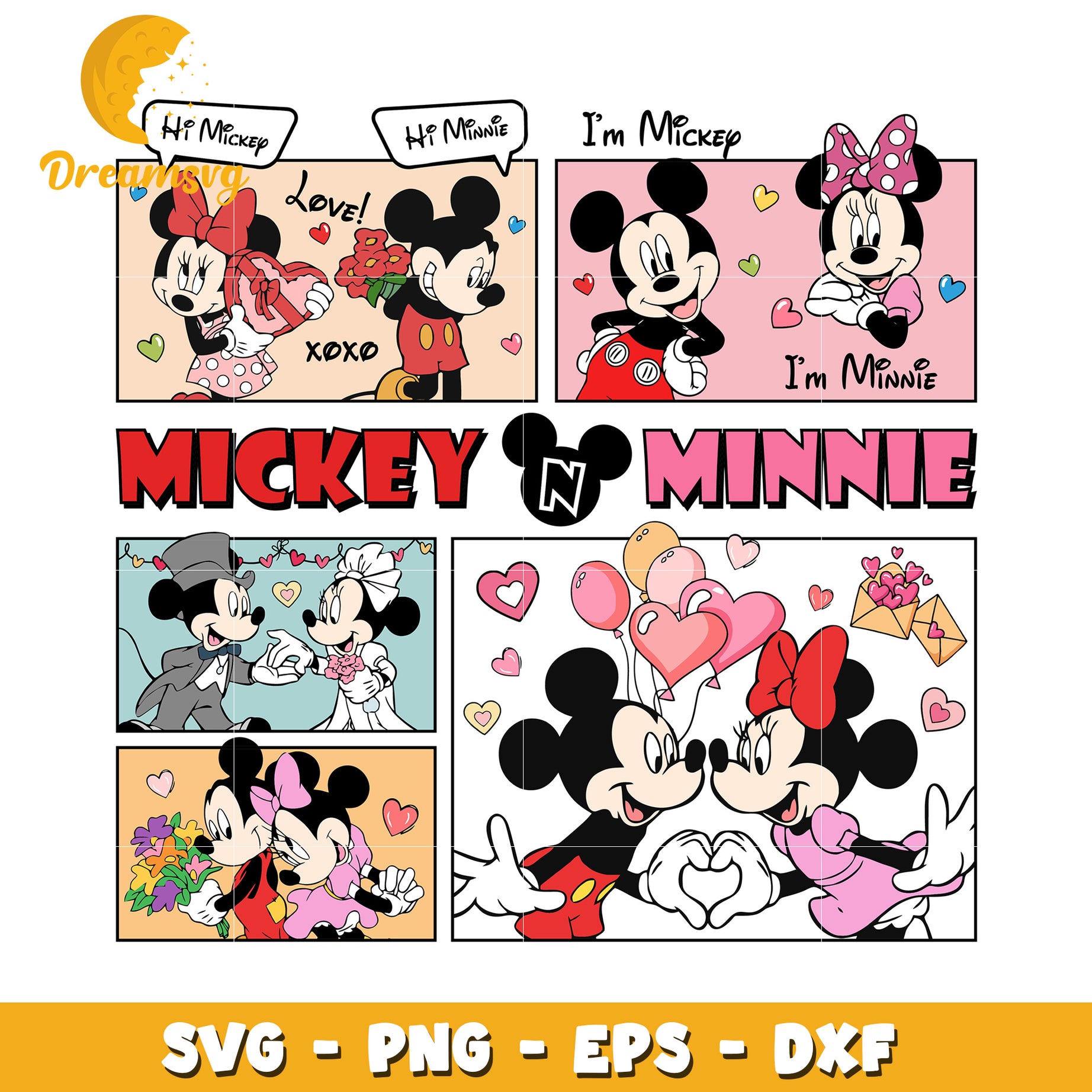 Mickey Minnie SVG Bundle Valentines Day