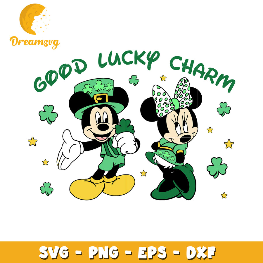 Mickey Minnie St Patricks Day SVG