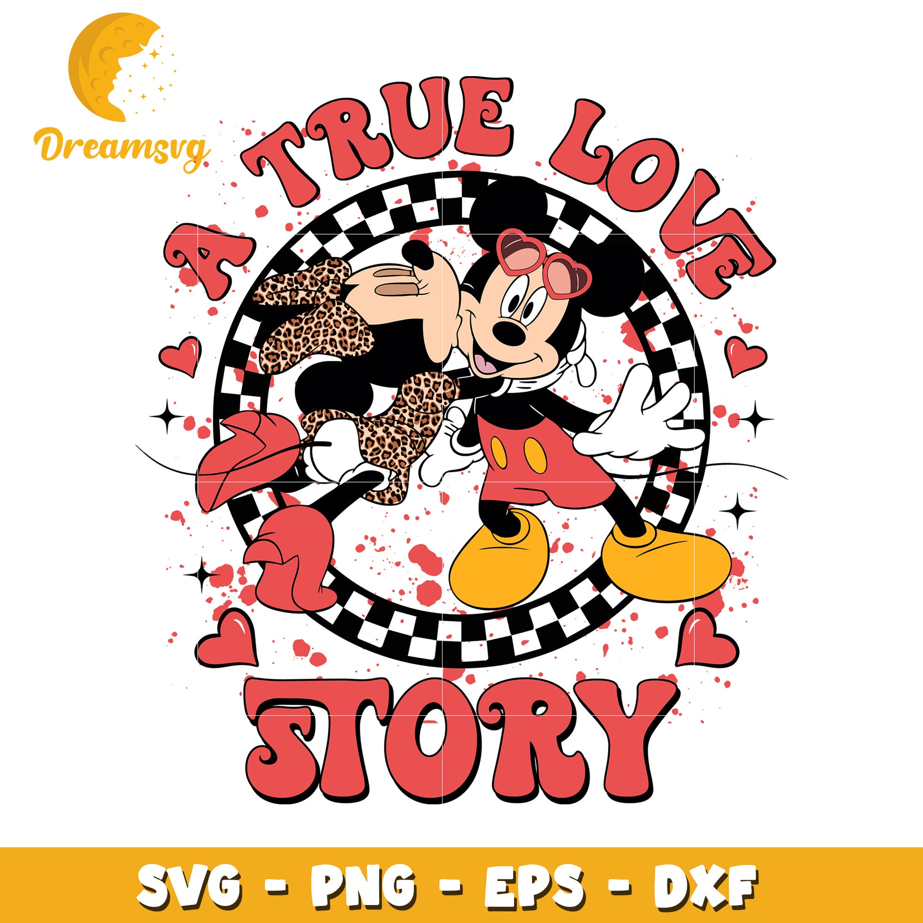 Mickey Minnie True Love Story SVG