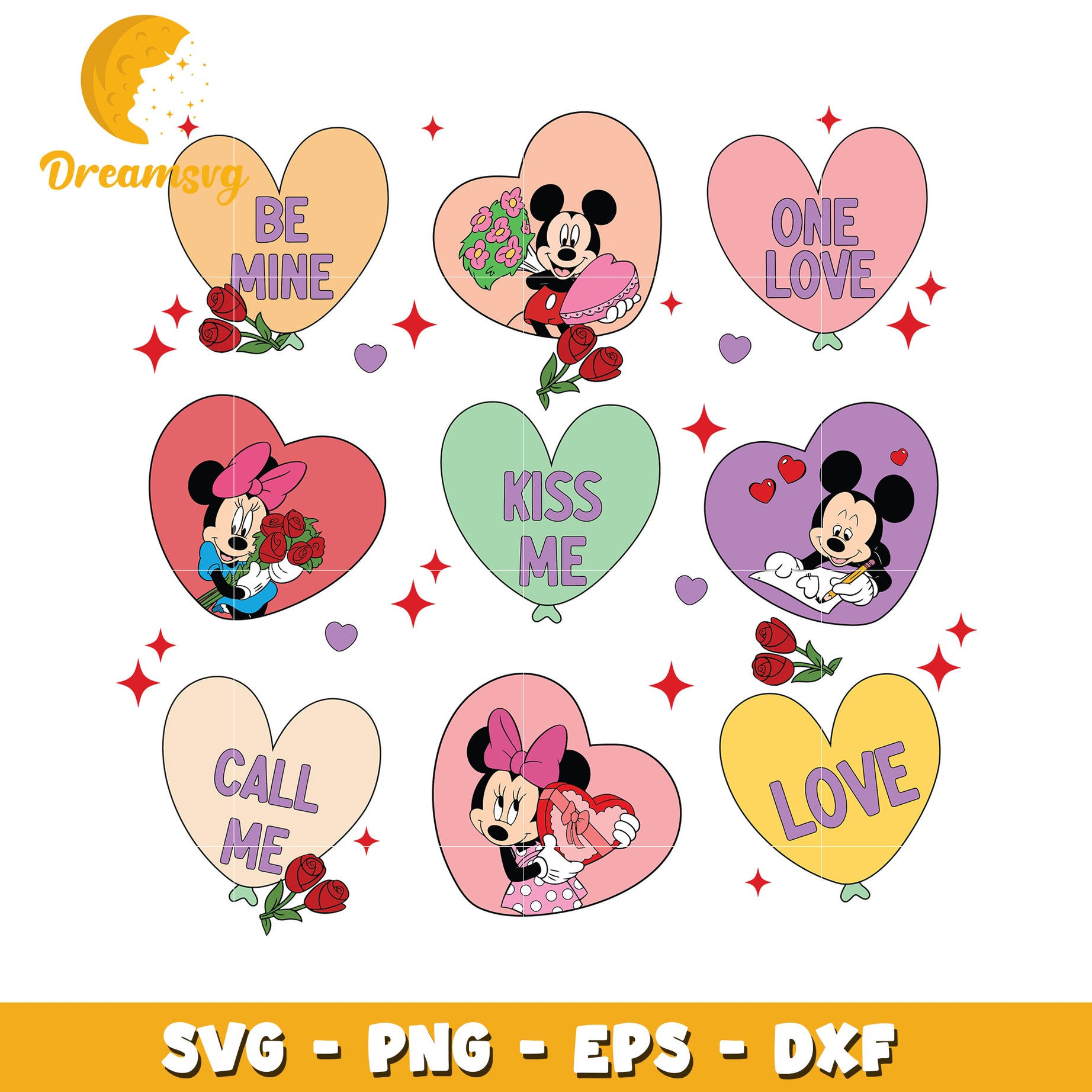 Mickey Minnie Valentines SVG Bundle
