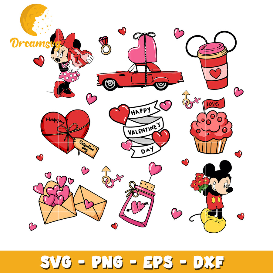 Mickey Minnie Valentines SVG PNG EPS DXF