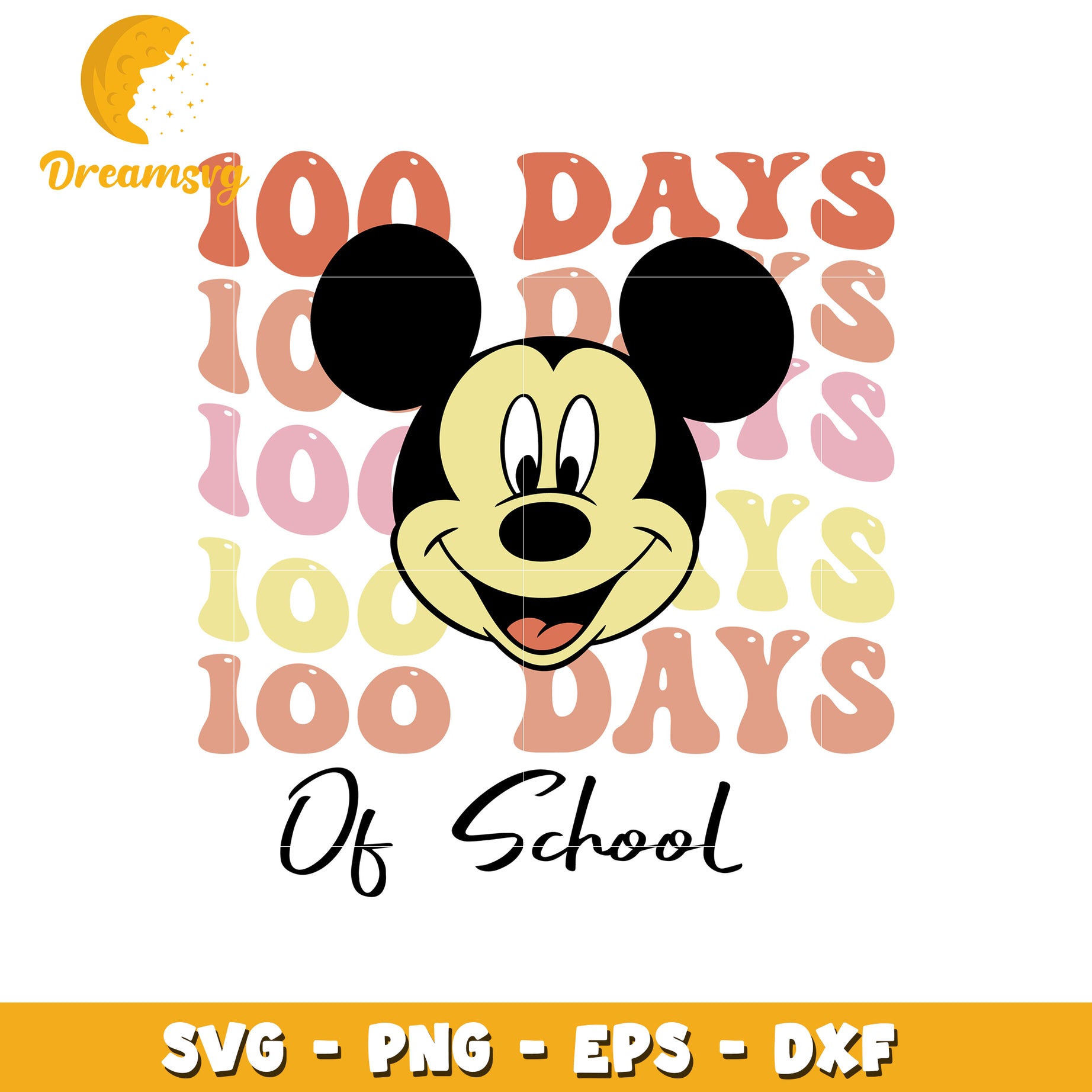 Mickey Mouse 100 Days School SVG