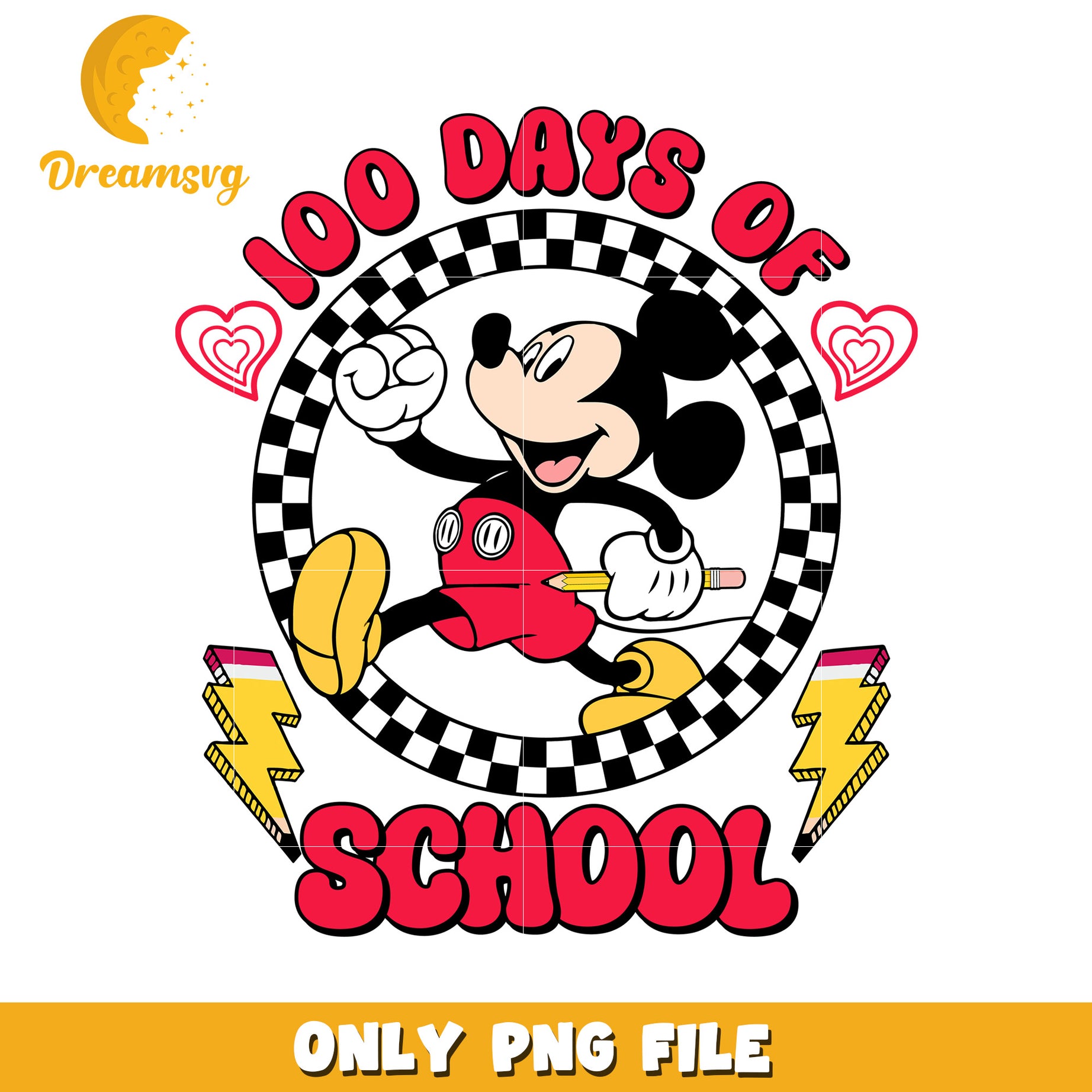 Mickey Mouse 100 Days of School PNG