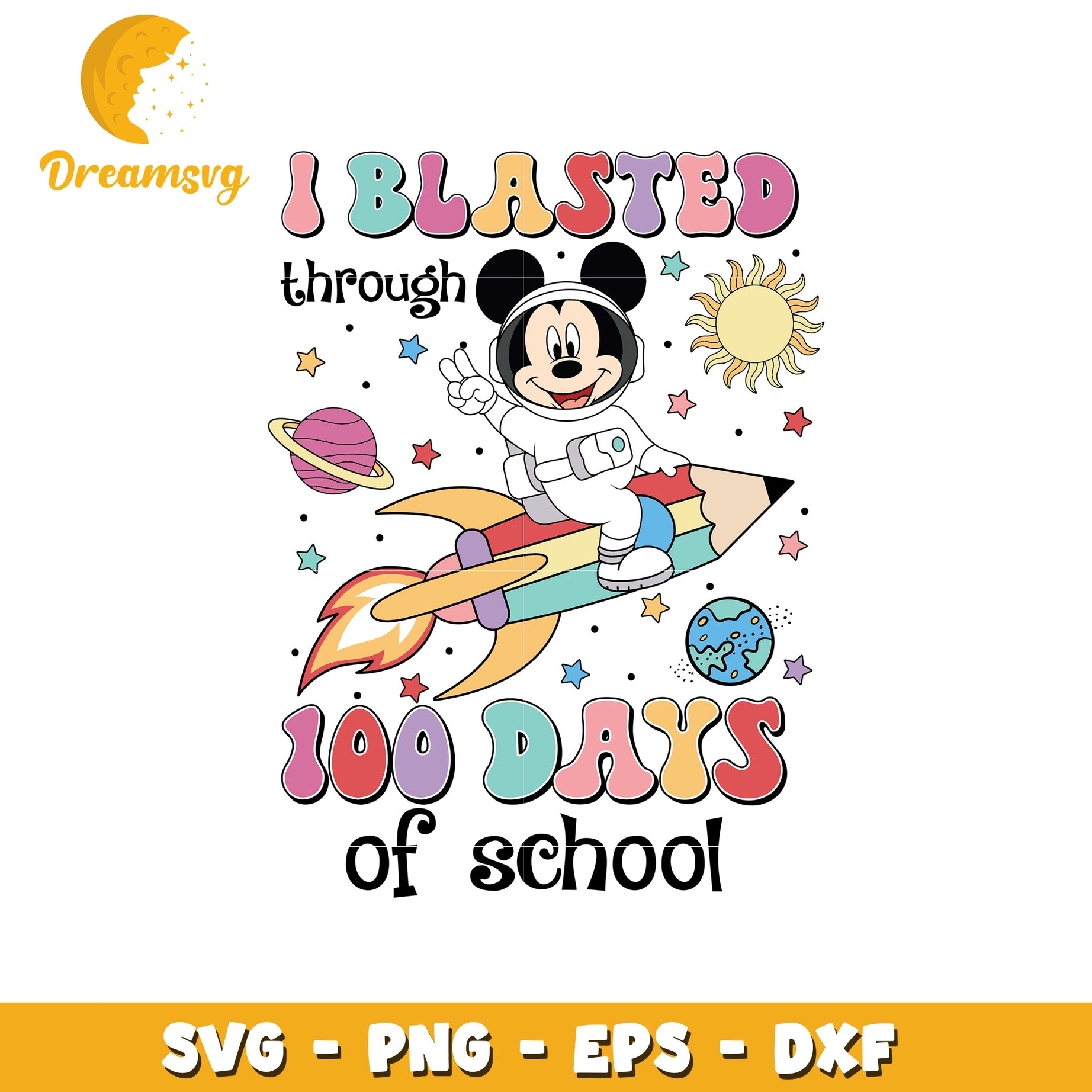 Mickey Mouse 100 Days of School SVG for Fun Celebrations