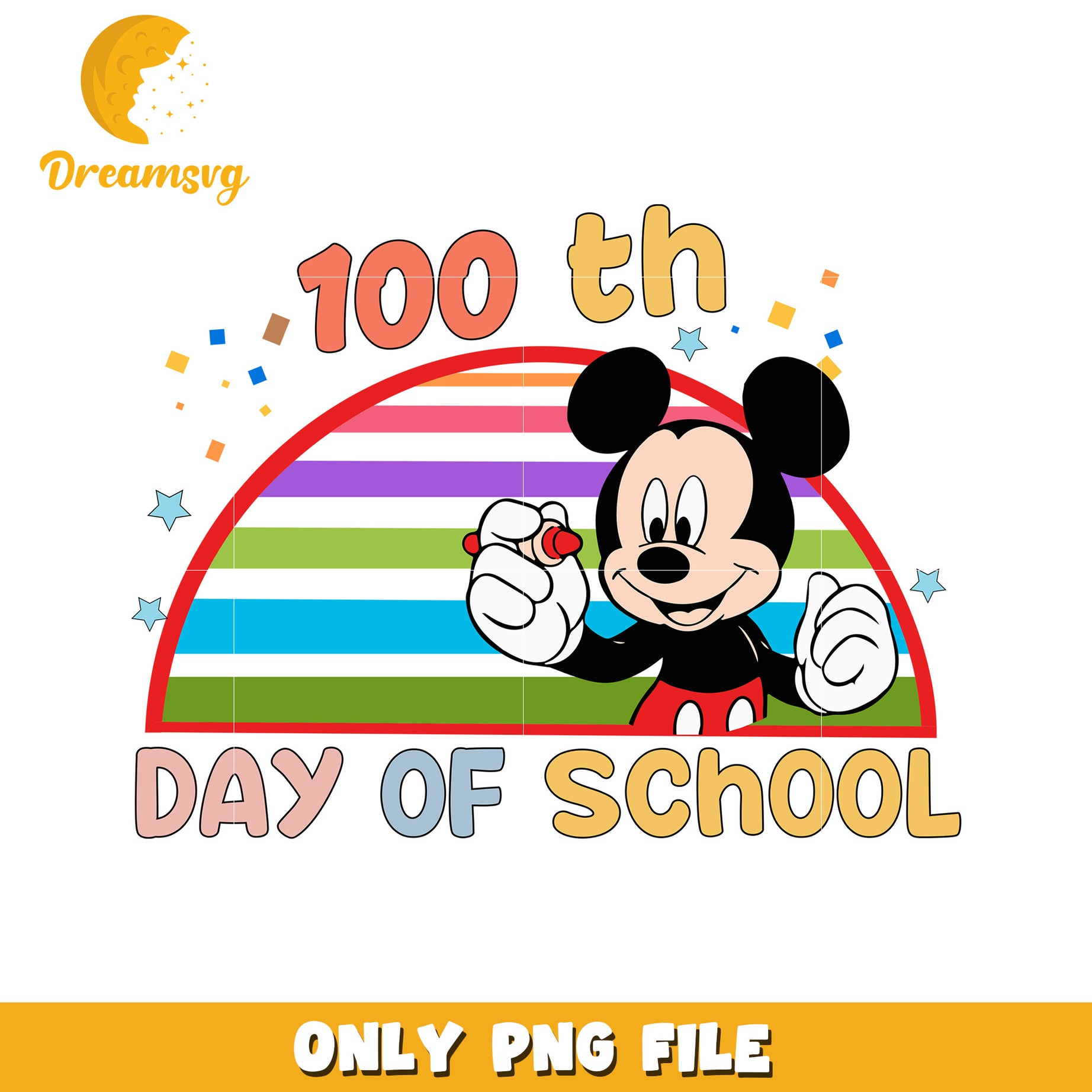 Mickey Mouse 100th Day School PNG