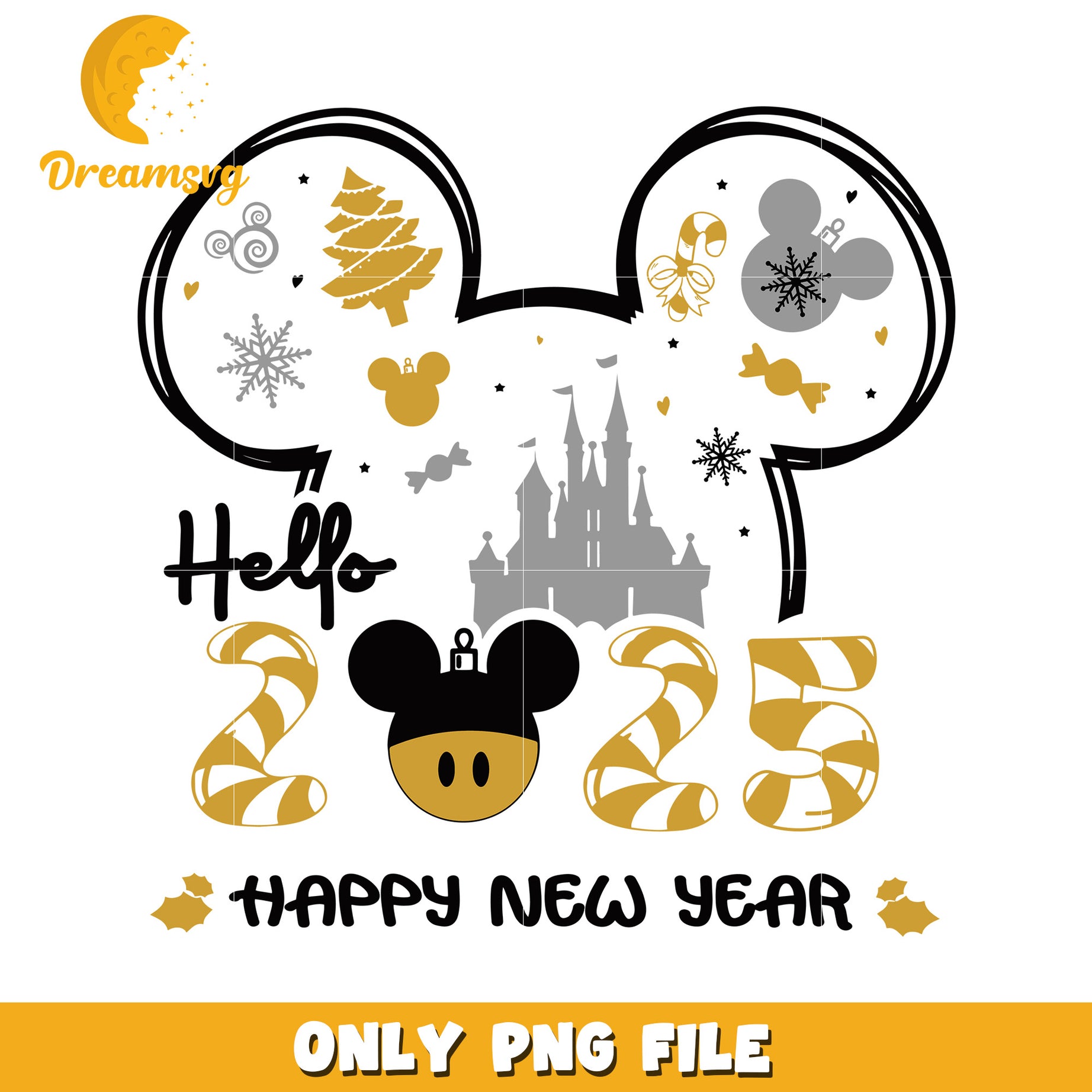 Mickey Mouse 2025 New Year PNG