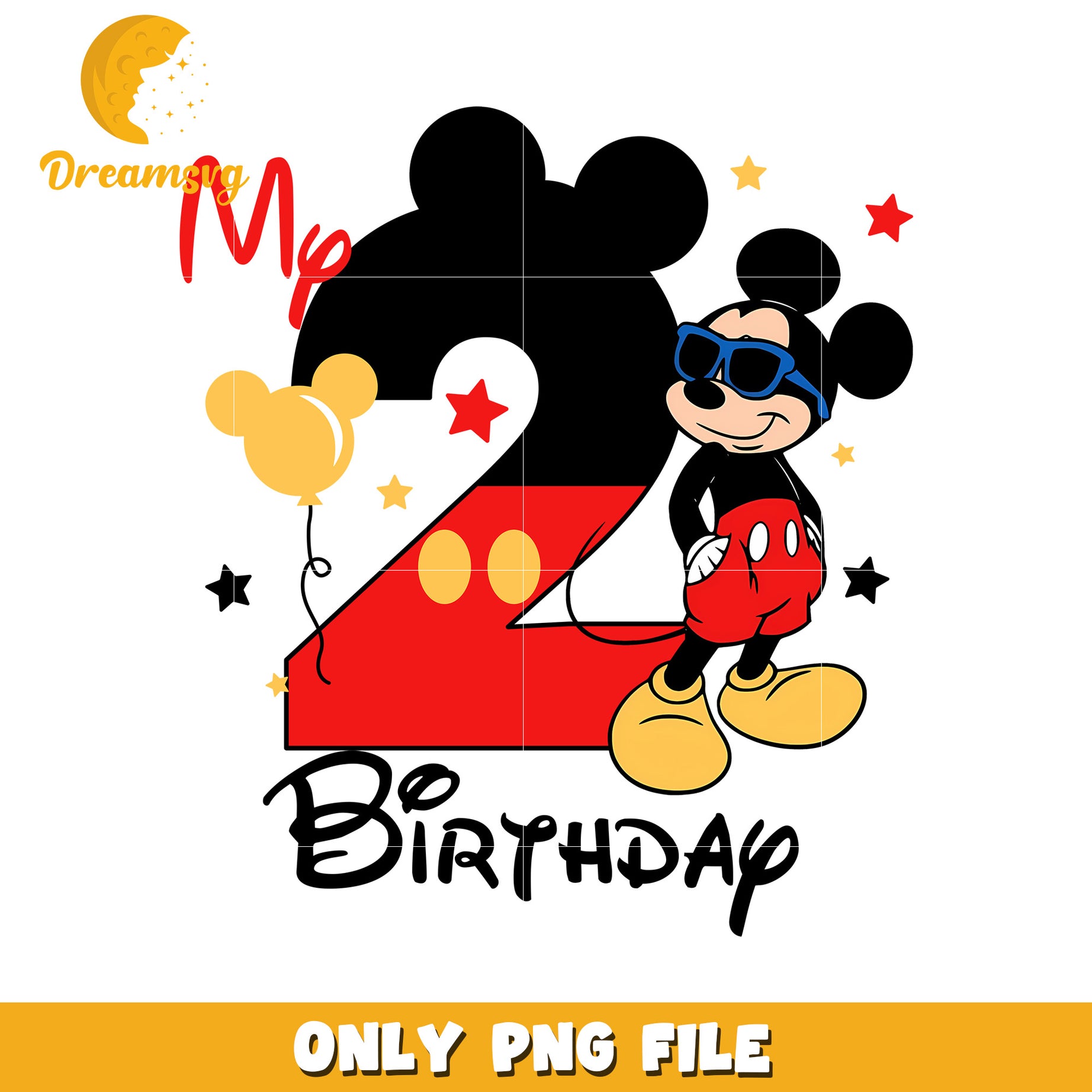 Mickey Mouse 2nd Birthday Celebration PNG File Download