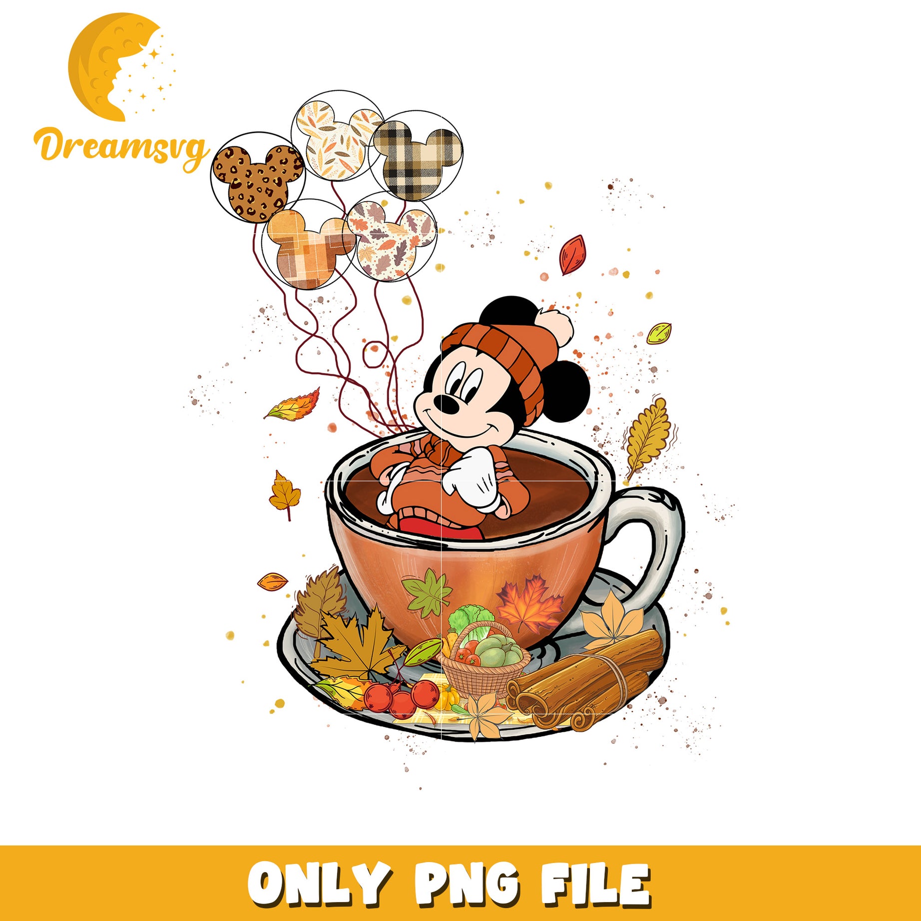 Mickey Mouse Autumn PNG Sublimation