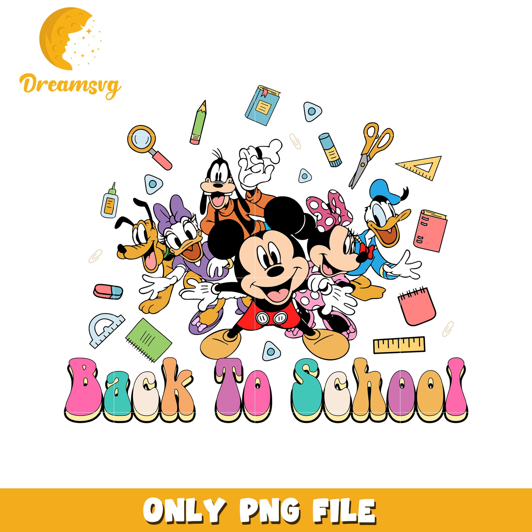 Mickey Mouse Back to School PNG