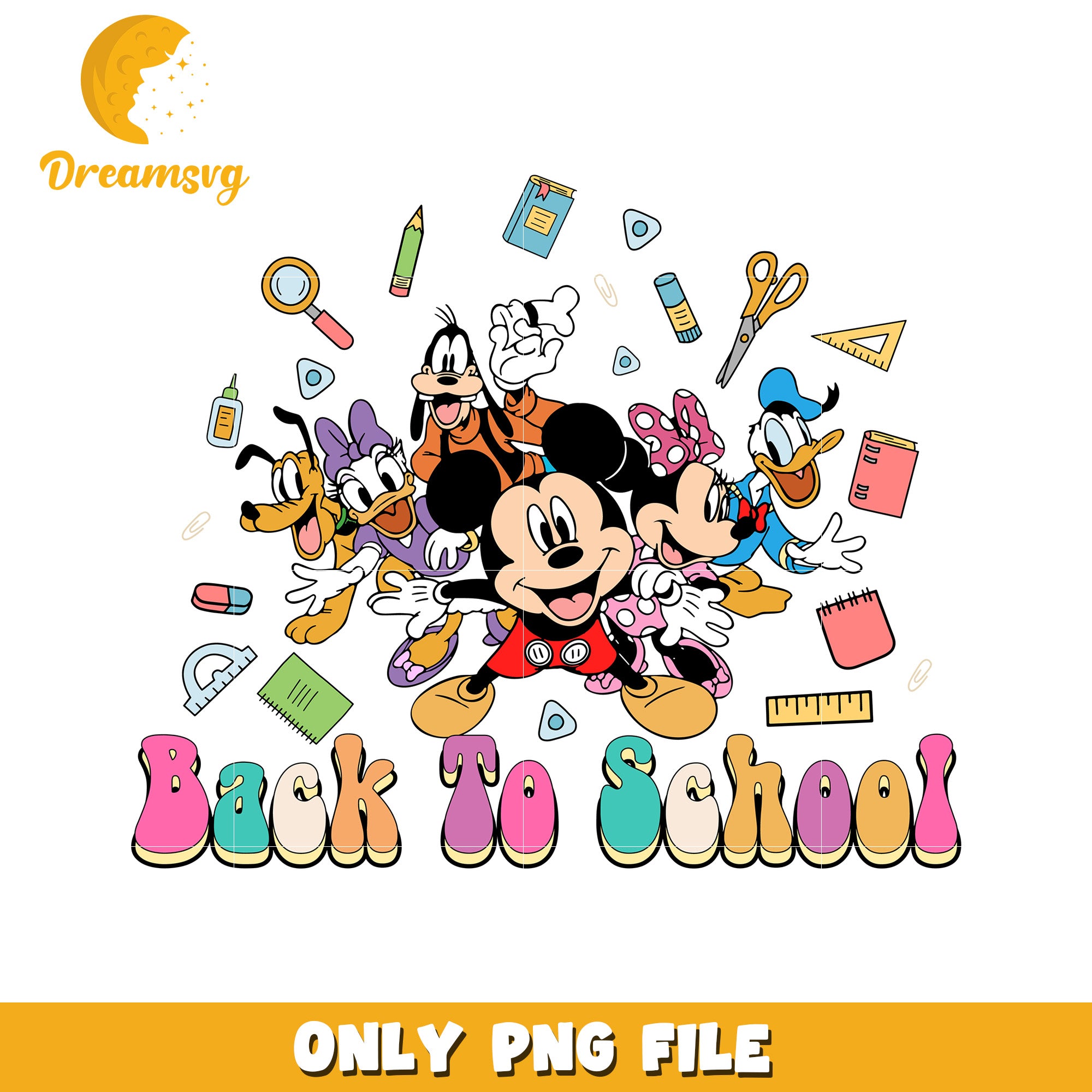 Mickey Mouse Back to School PNG