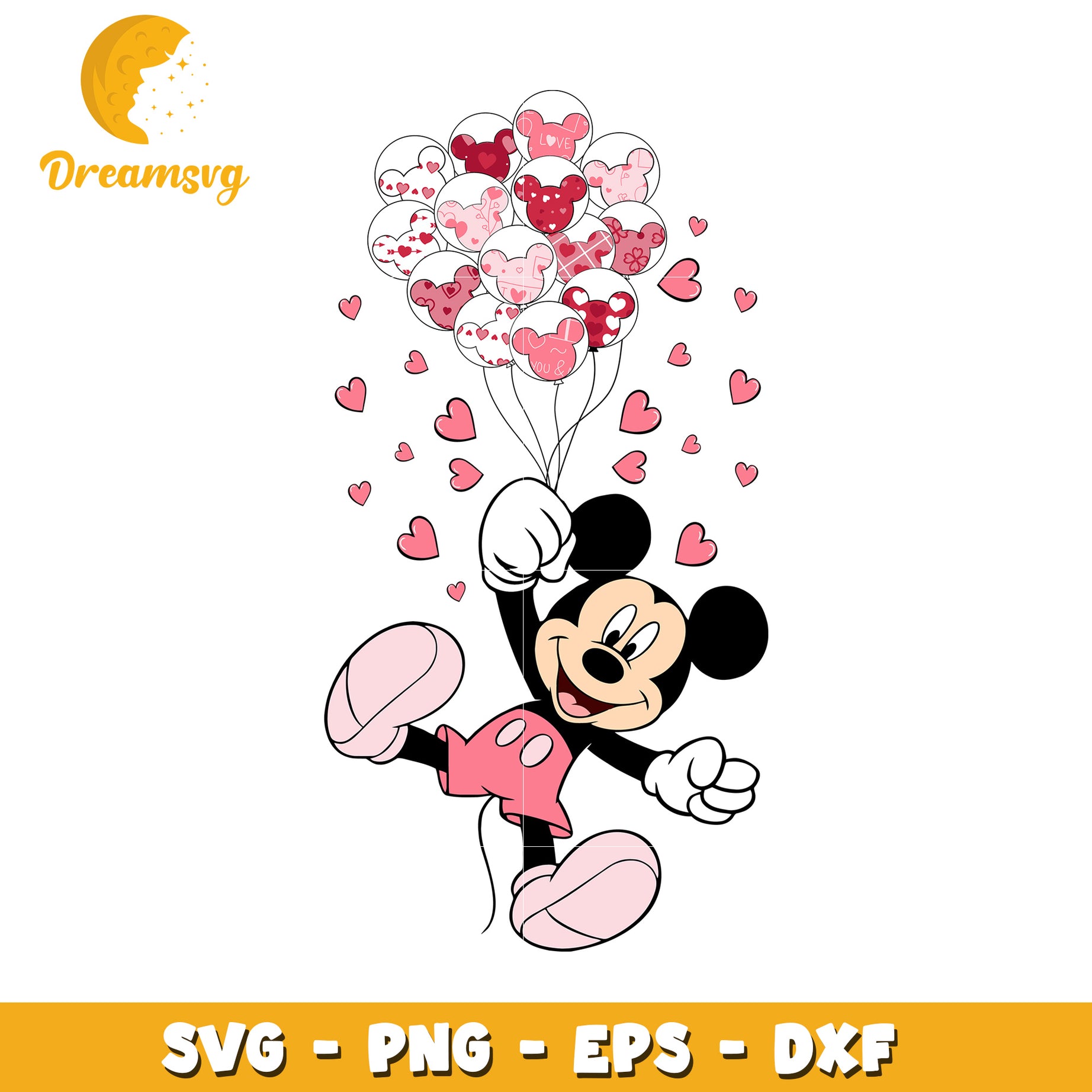Mickey Mouse Balloons SVG Cute Design for Crafts and Projects