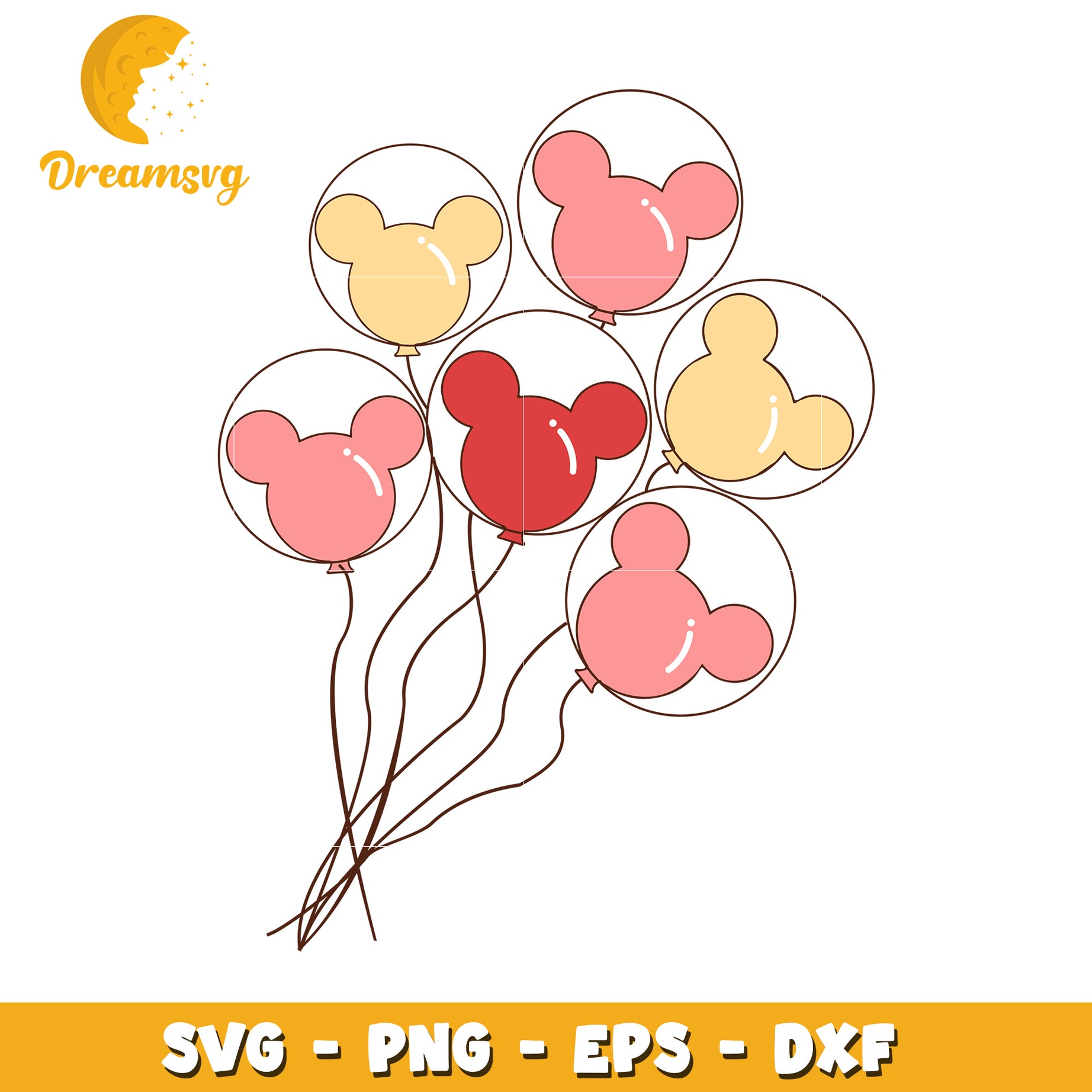 Mickey Mouse Balloons SVG PNG EPS DXF