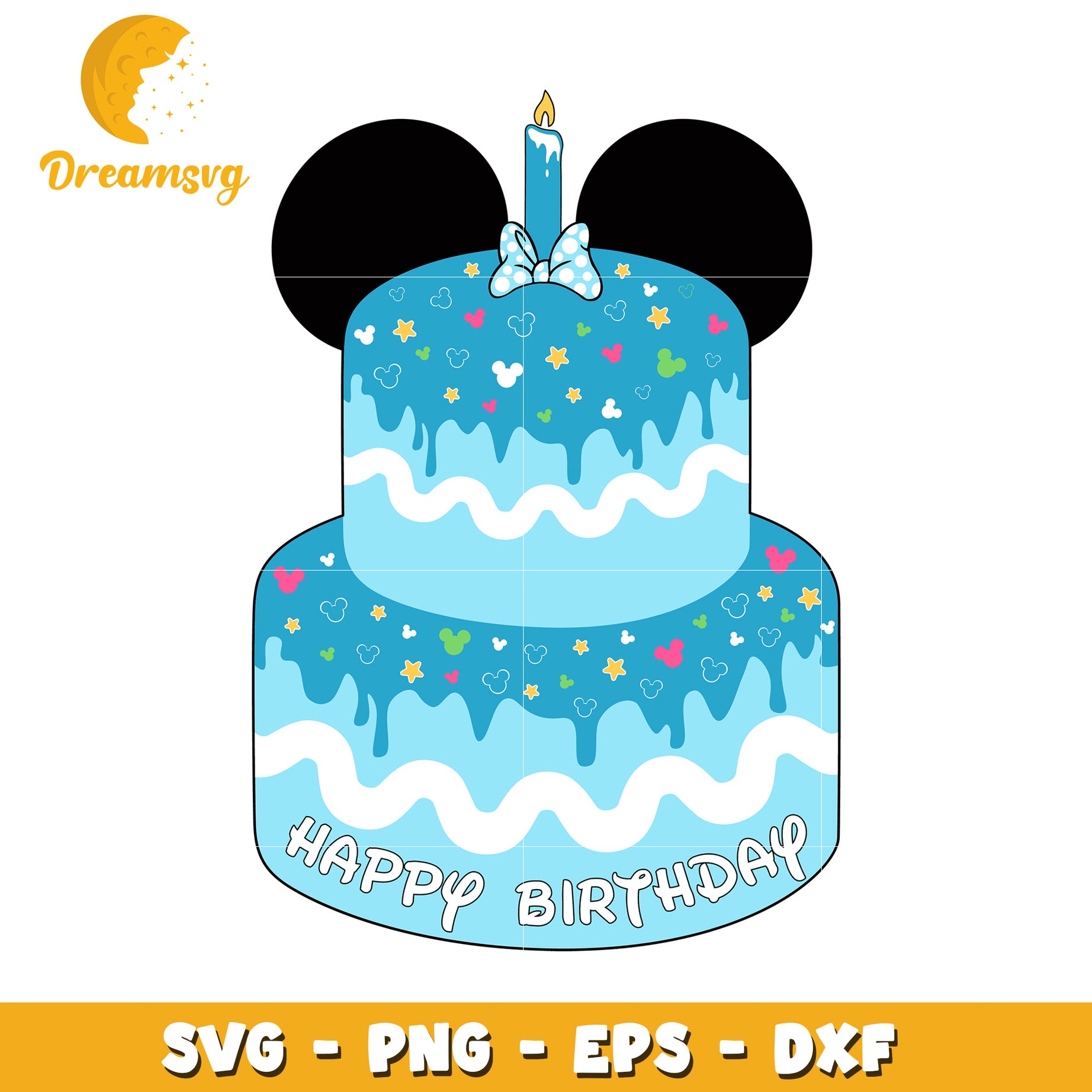 Mickey Mouse Birthday Cake SVG Cut File