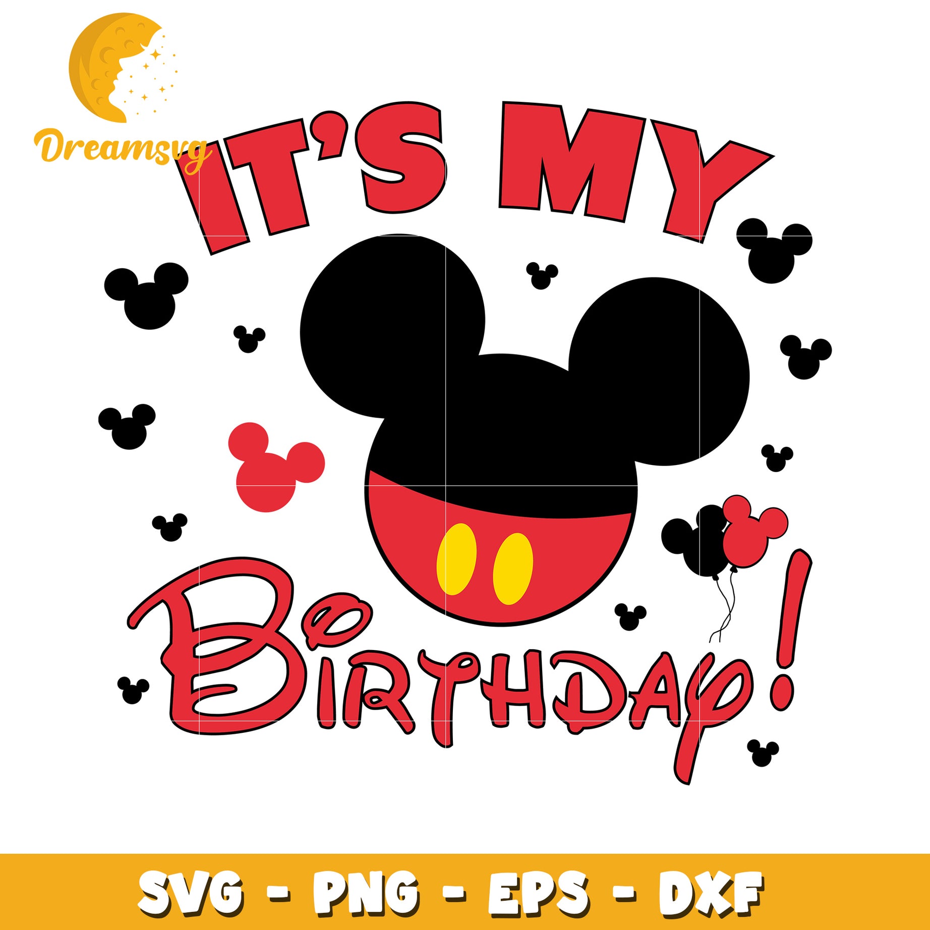 Mickey Mouse Birthday SVG Fun Design for Party Decorations