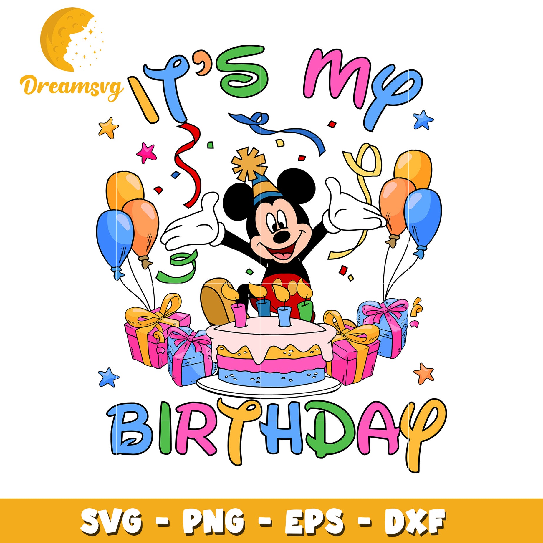 Mickey Mouse Birthday SVG PNG EPS DXF