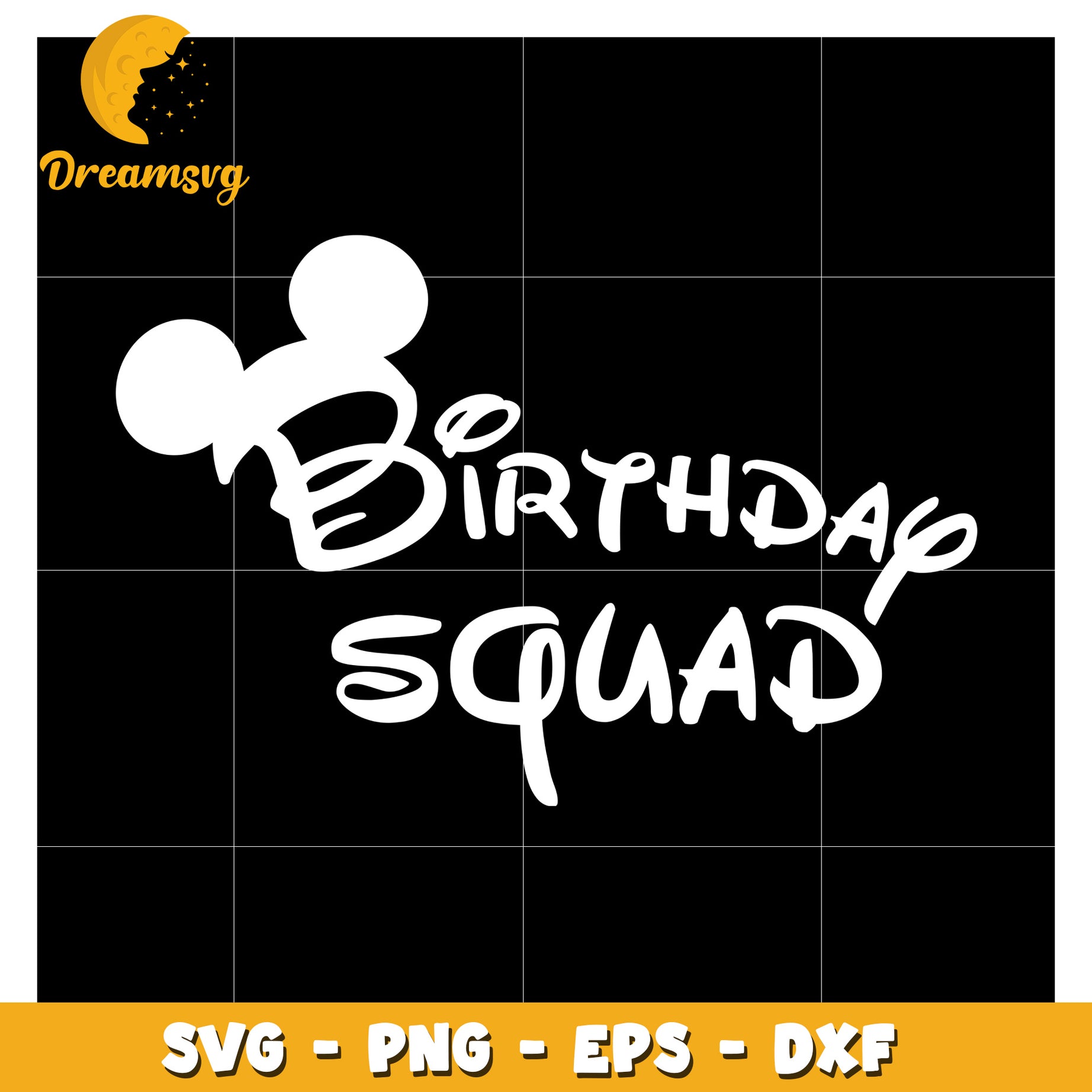 Mickey Mouse Birthday Squad SVG Cut File