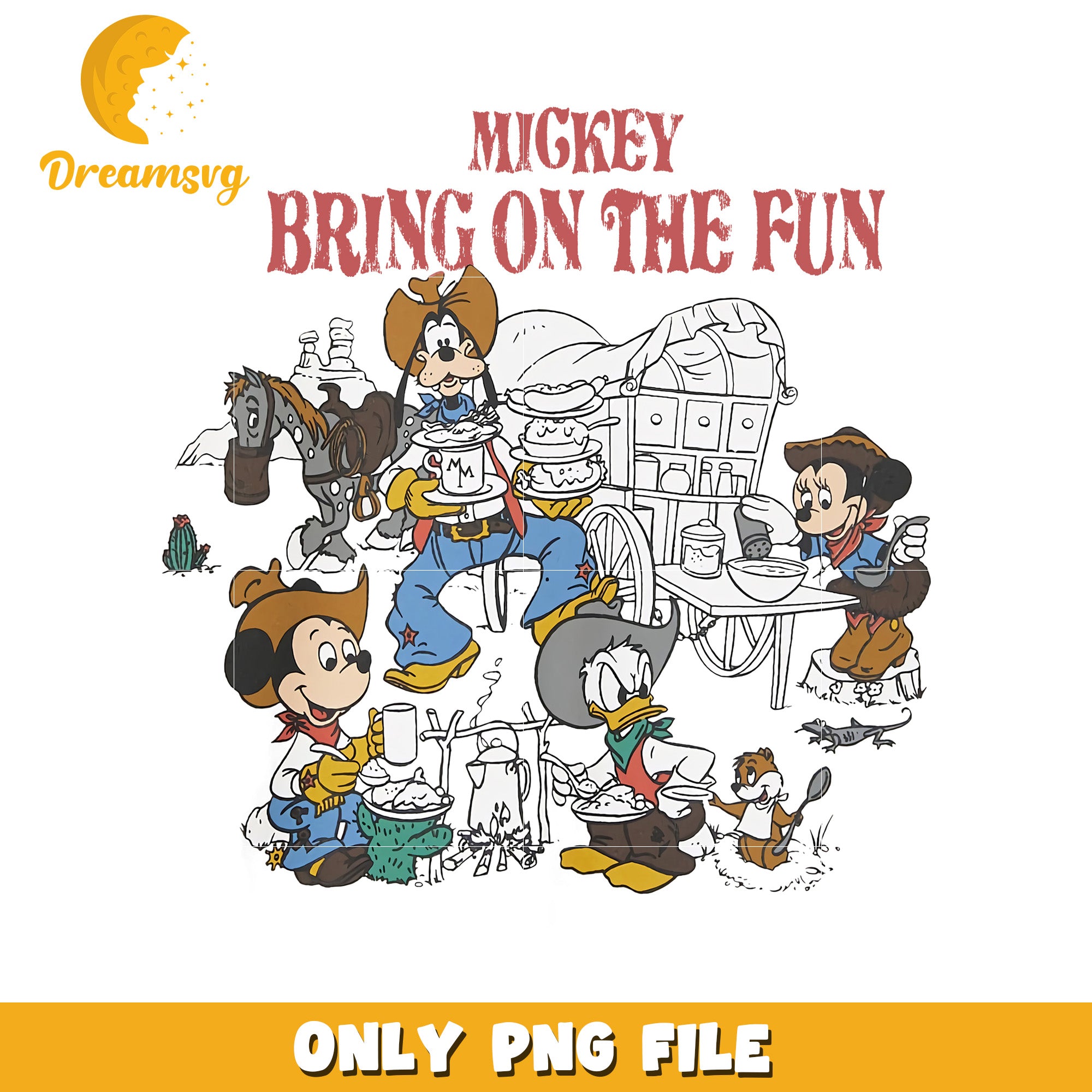 Mickey Mouse Bring on the Fun PNG Graphic Design