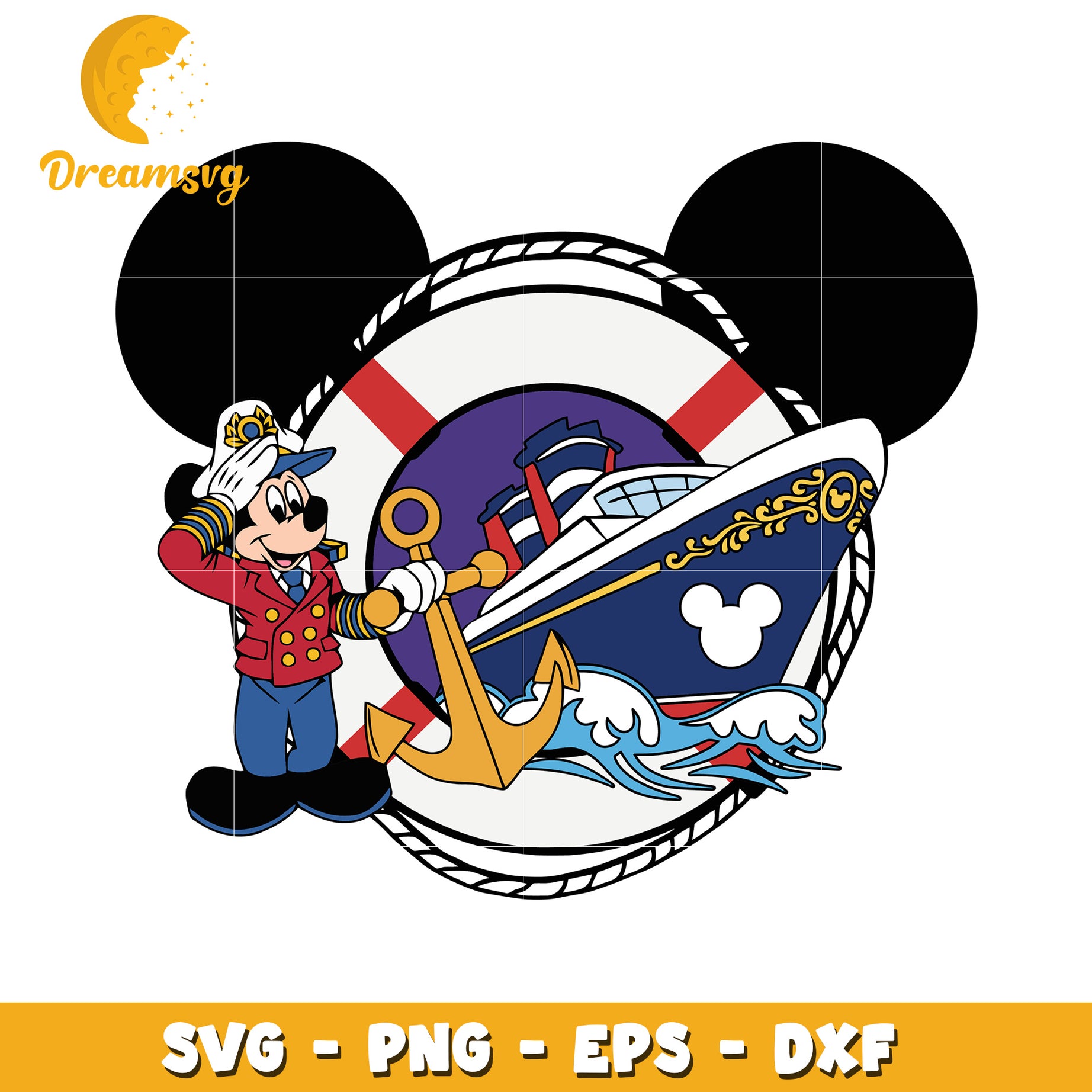 Mickey Mouse Captain SVG Design for Nautical Themed Crafts