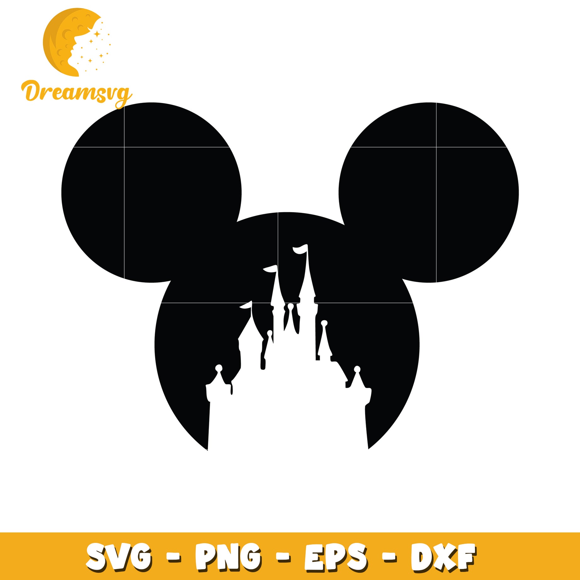 Mickey Mouse Castle SVG PNG EPS DXF