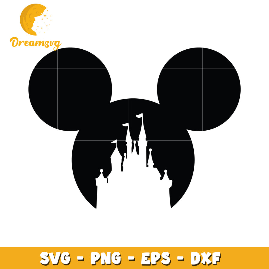 Mickey Mouse Castle SVG PNG EPS DXF