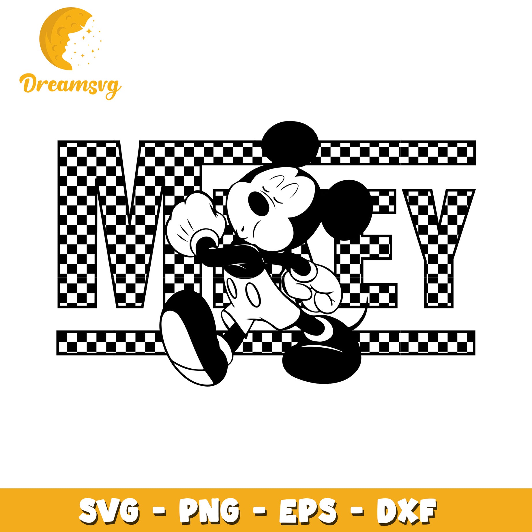 Mickey Mouse Checkered SVG Cut File