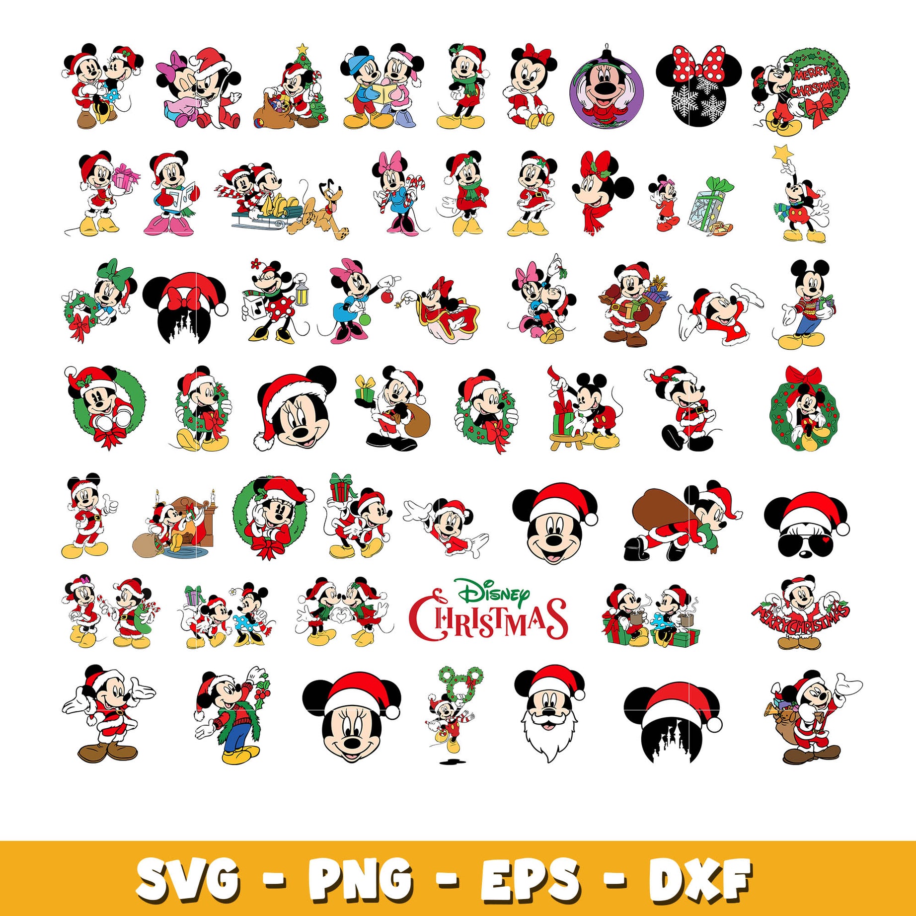 Mickey And Minnie Mouse Christmas  bundle svg,  Disney cartoon svg, Digital download 