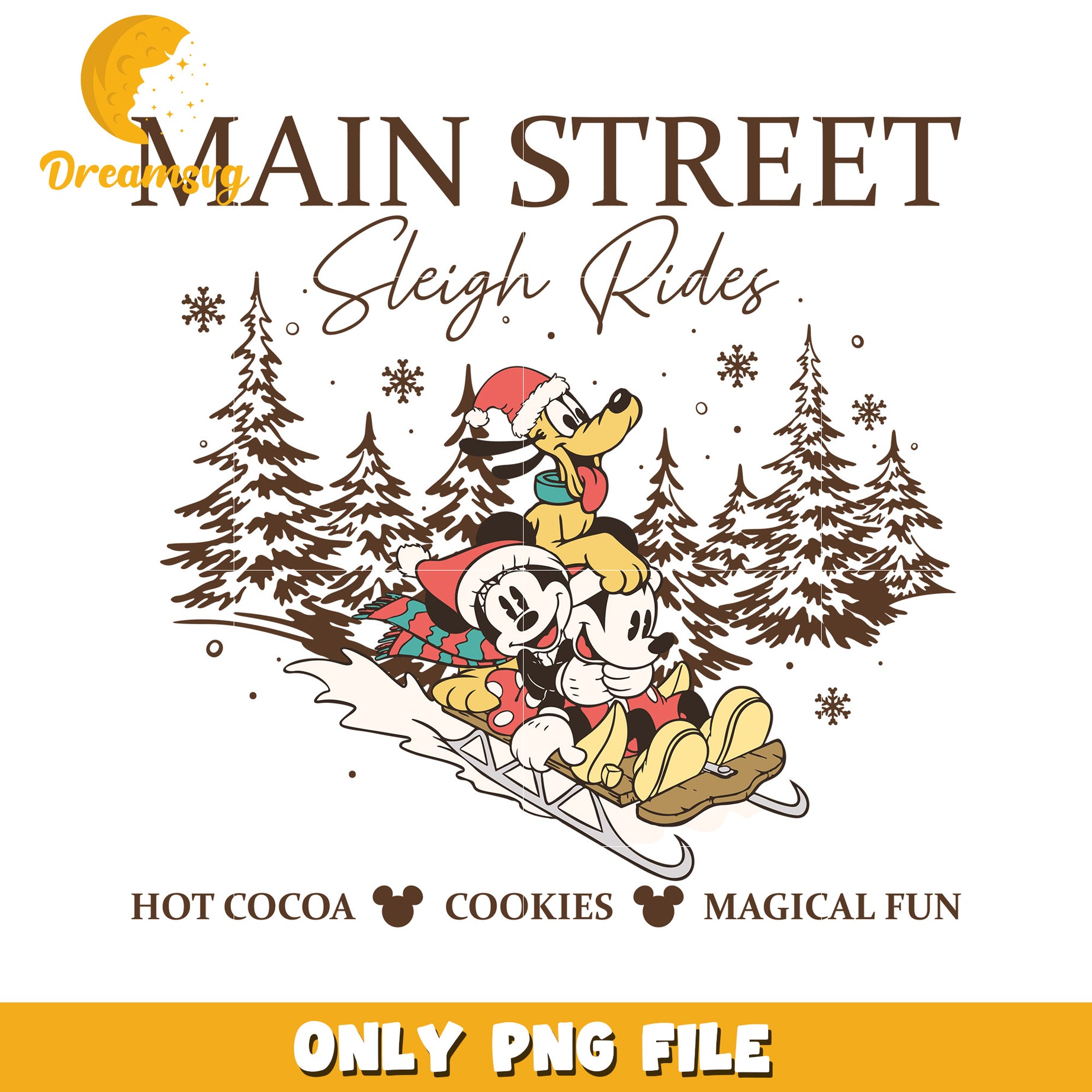 Mickey Mouse Christmas Sleigh Ride PNG