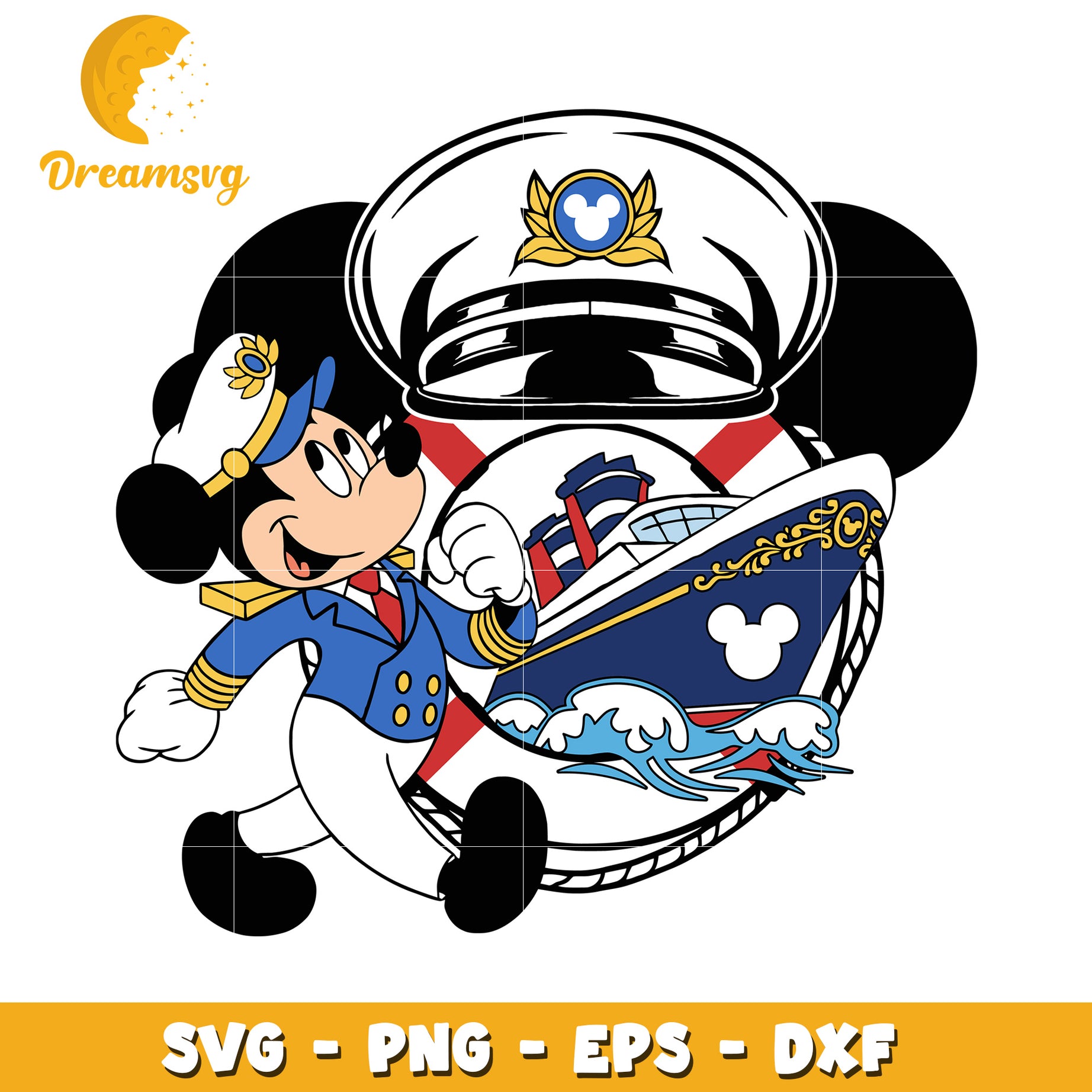 Mickey Mouse Cruise Ship SVG PNG EPS DXF