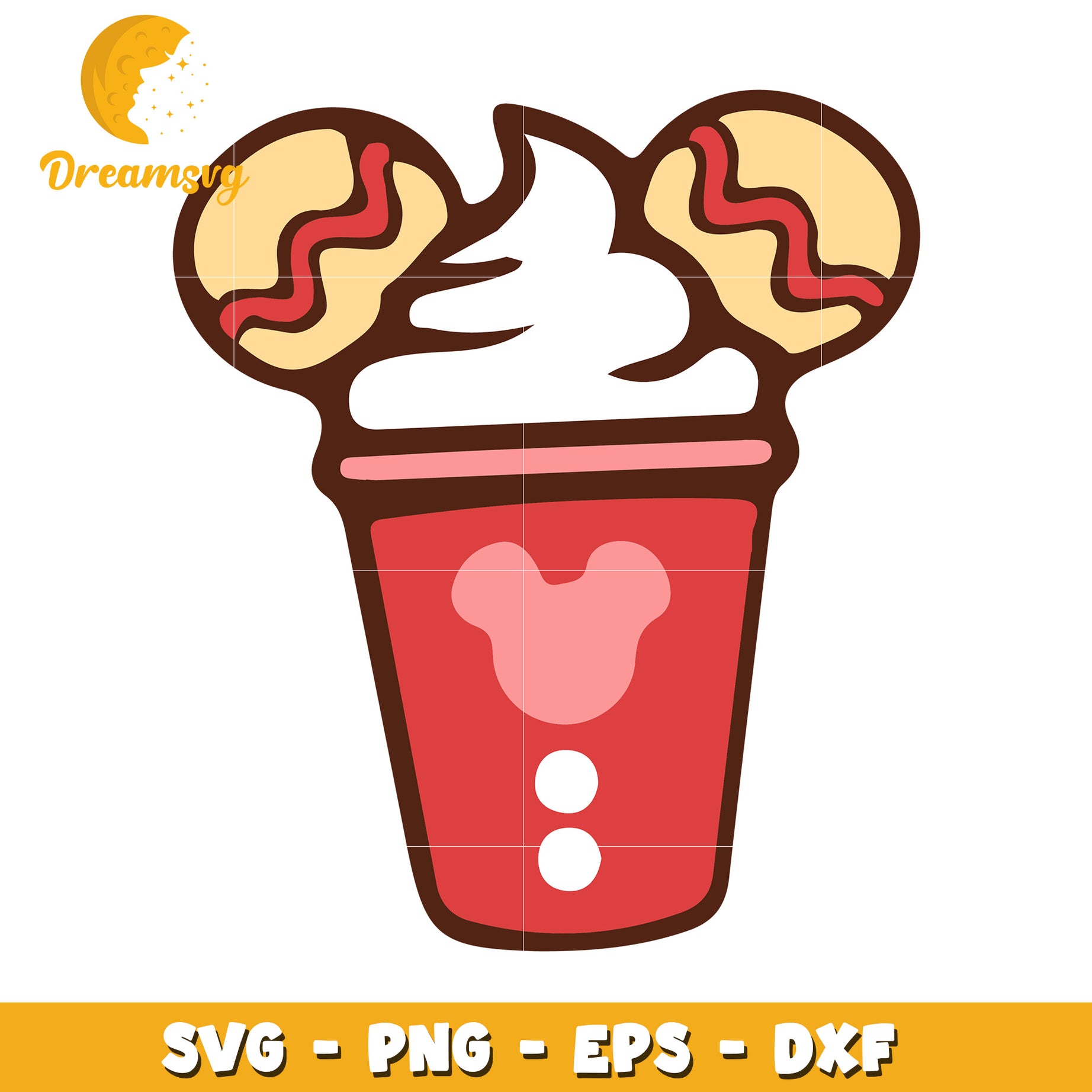 Mickey Mouse Donut Cup SVG PNG EPS DXF