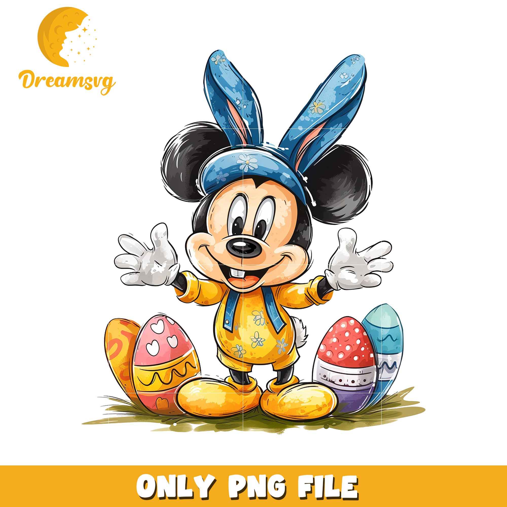 Mickey Mouse Easter Bunny PNG Clipart for Crafting Fun – DreamSVG Store
