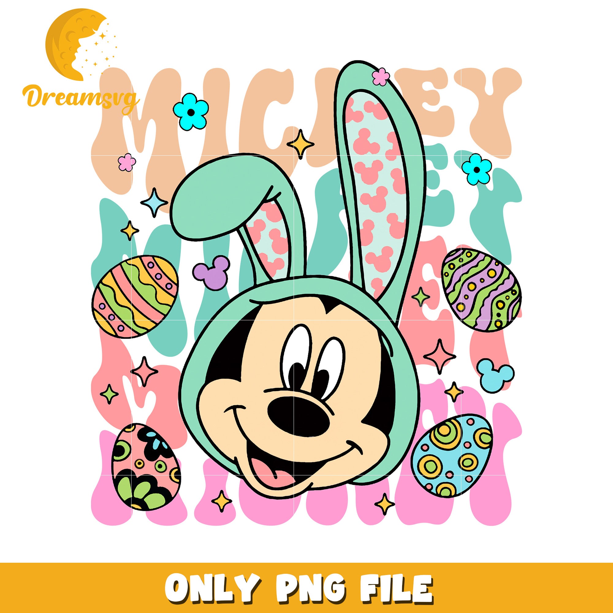 Mickey Mouse Easter Bunny PNG File for Spring Decor – DreamSVG Store