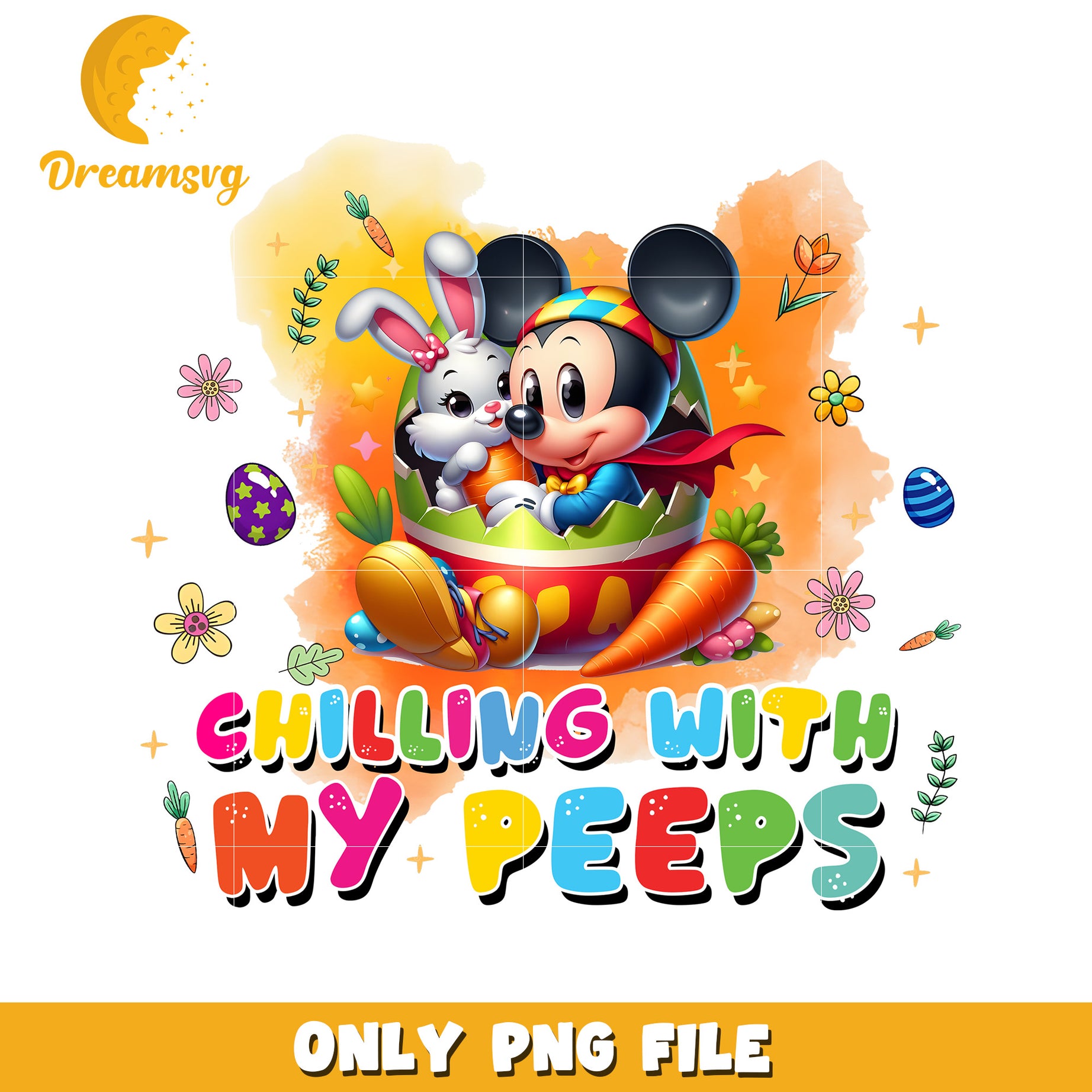 Mickey Mouse Easter PNG Chilling With My Peeps