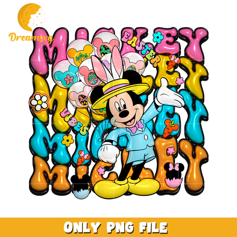 Mickey Mouse Easter PNG File Colorful Design for Kids