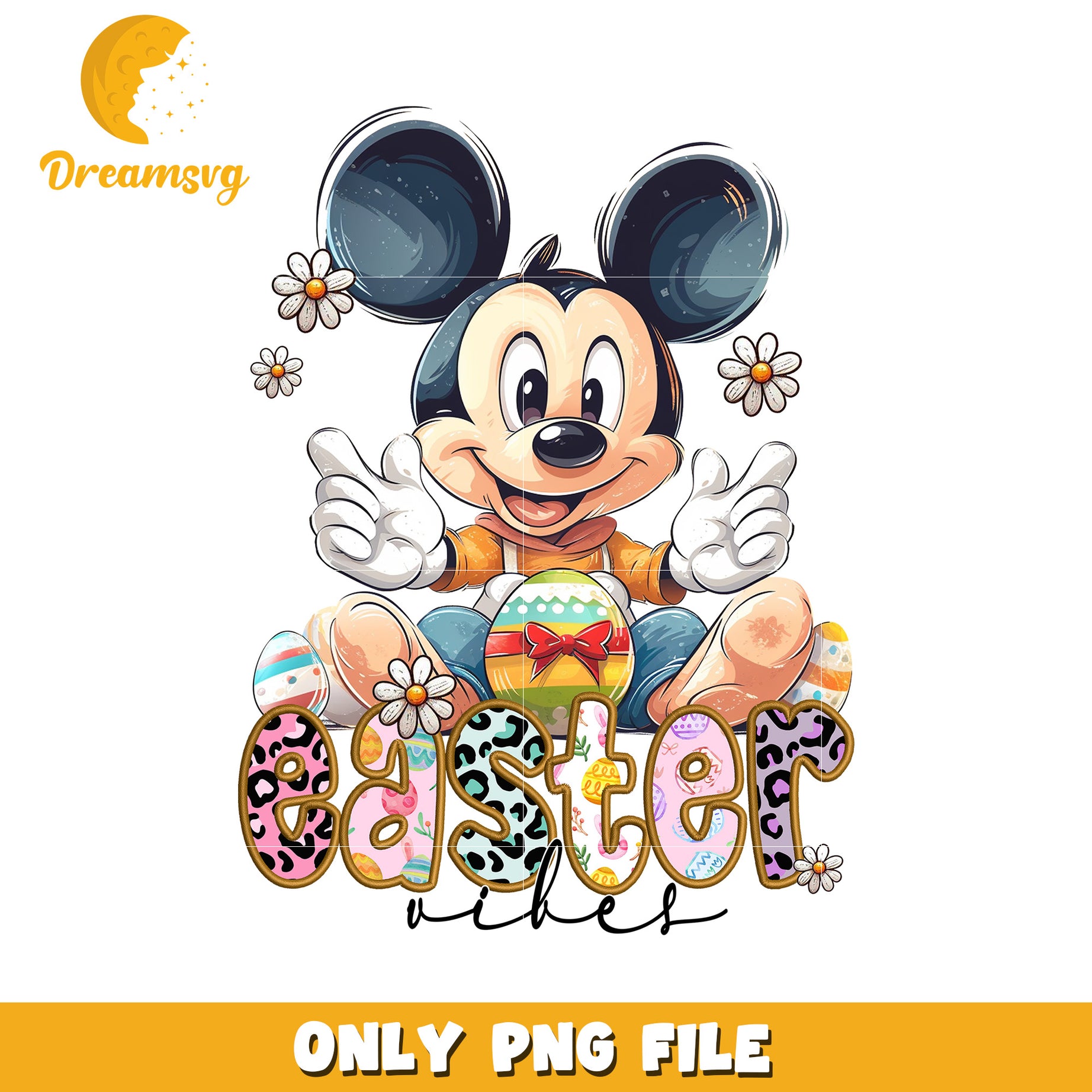 Mickey Mouse Easter Wishes PNG