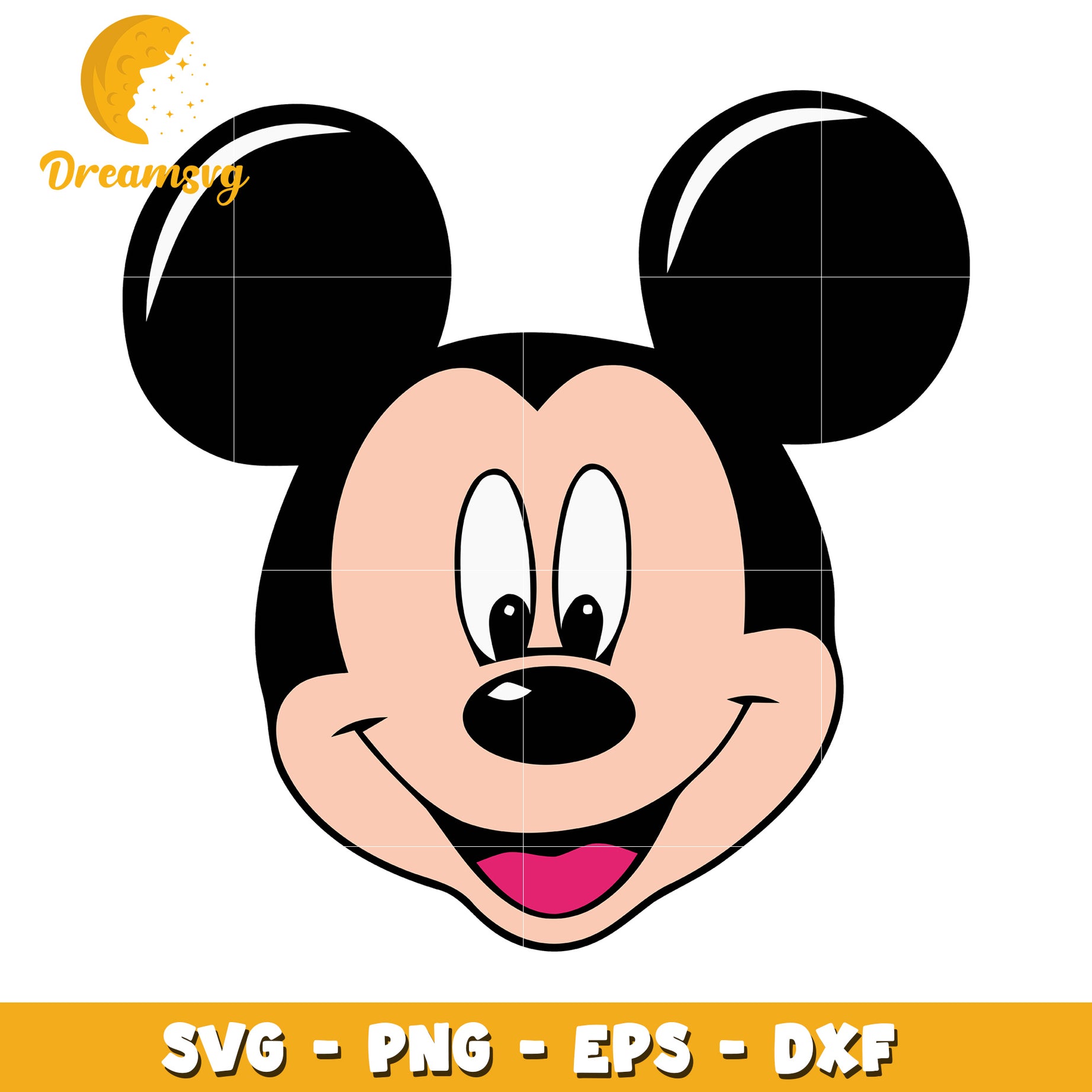 Mickey Mouse Face SVG PNG EPS DXF