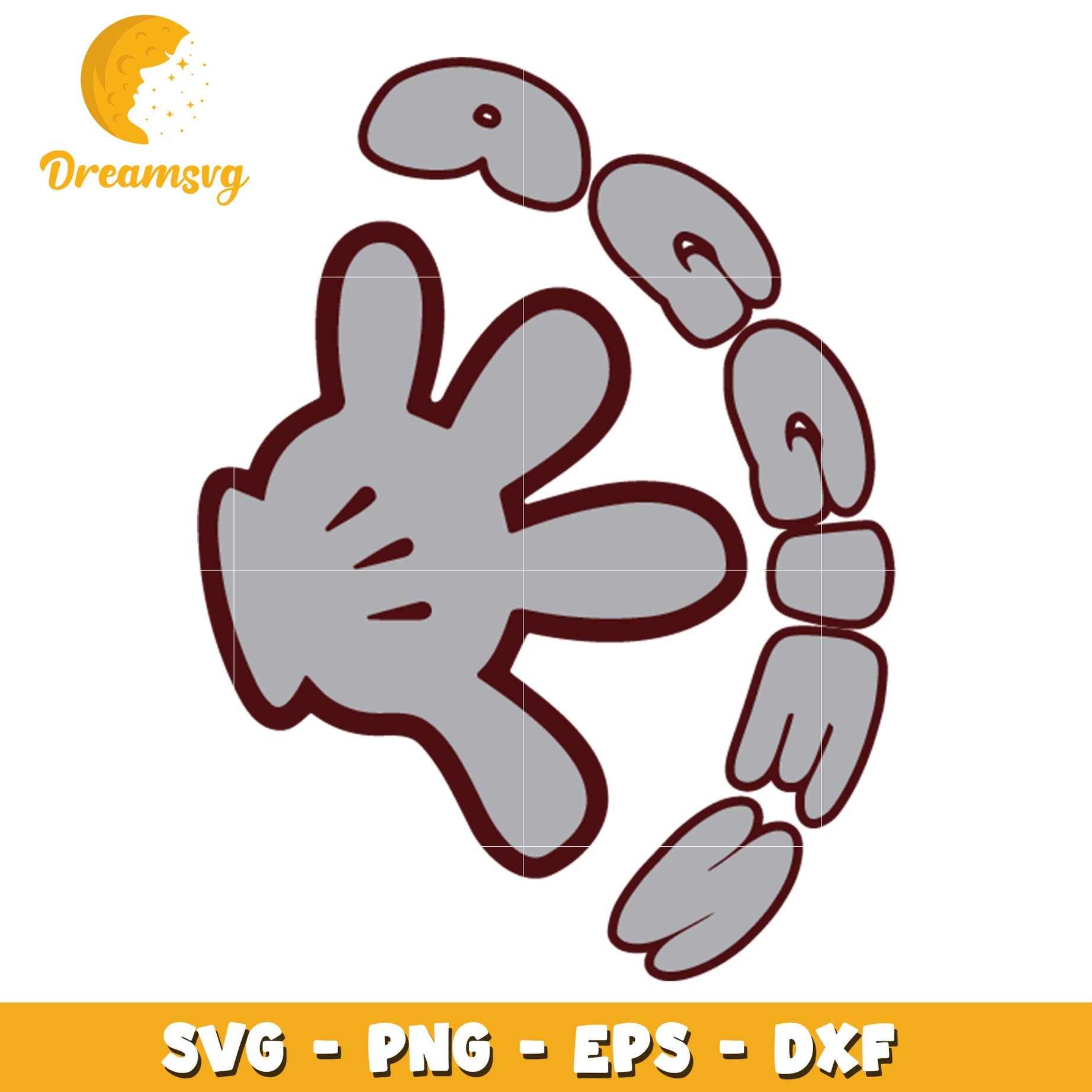 Mickey Mouse Glove SVG Cut File