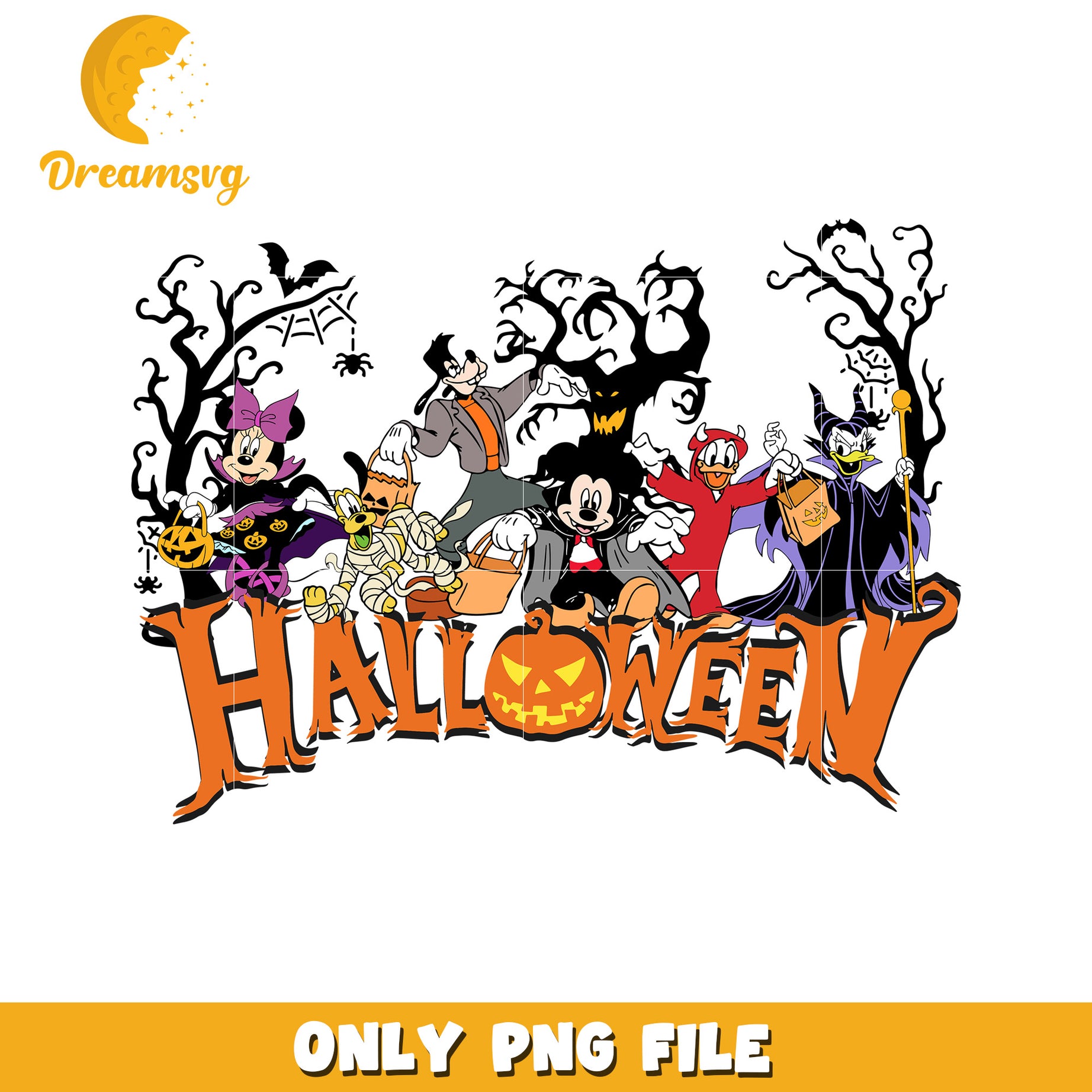 Mickey Mouse Halloween PNG Clipart Design for Parties