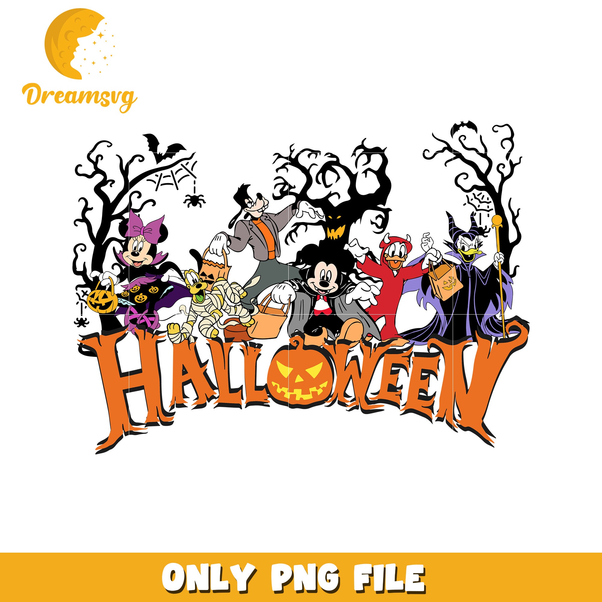 Mickey Mouse Halloween PNG Clipart Design for Parties