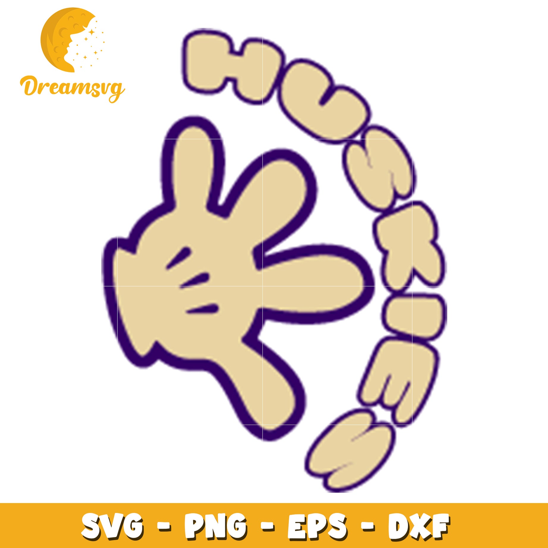 Mickey Mouse Hand SVG PNG EPS DXF