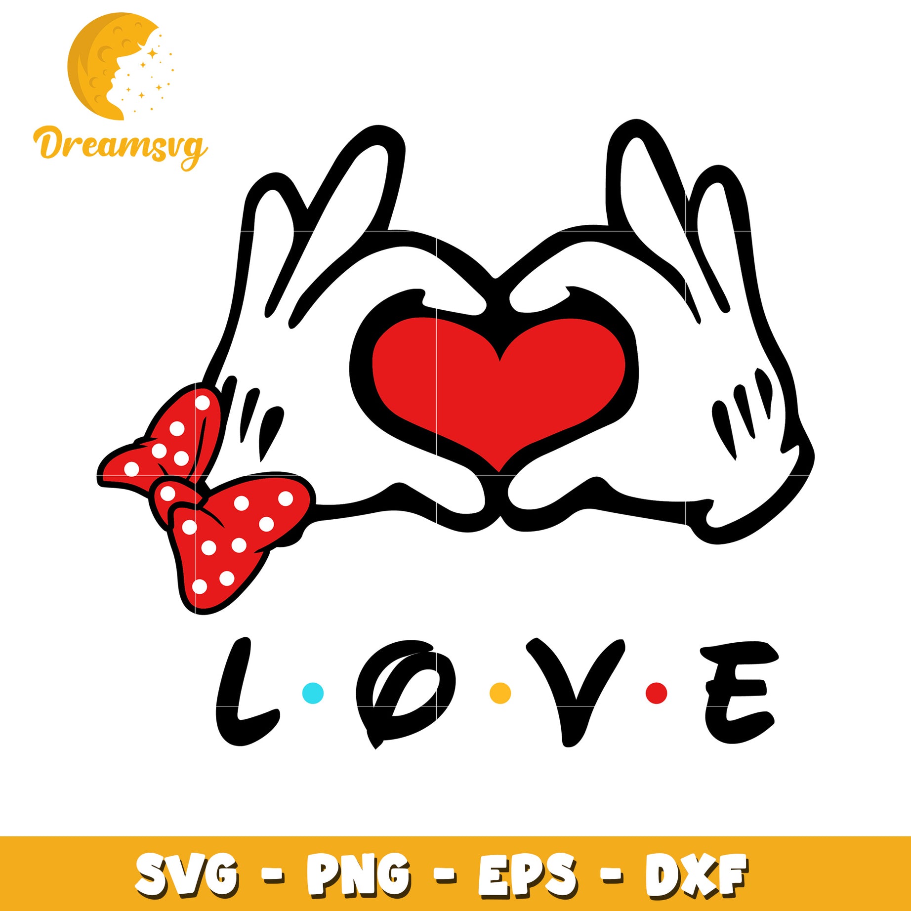 Mickey Mouse Hands Love SVG PNG EPS DXF