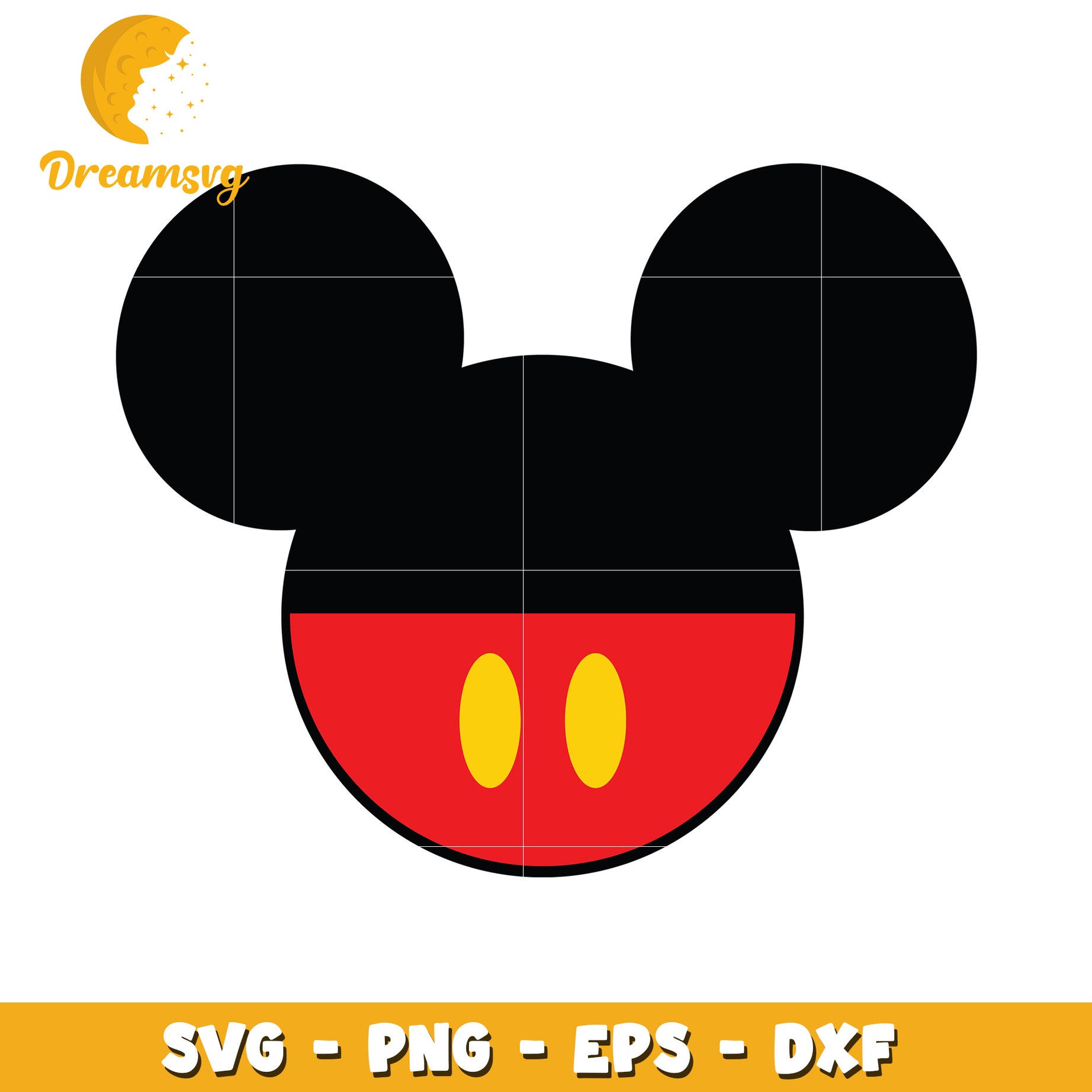 Mickey Mouse Head SVG PNG EPS DXF
